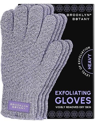 Brooklyn Botany Exfoliating Gloves for Bath and Shower - Heavy Duty Exfoliating Body Scrubber for Massage and Dead Skin Remover for Body - 2 Pairs Beauty & Personal Care Brooklyn Botany