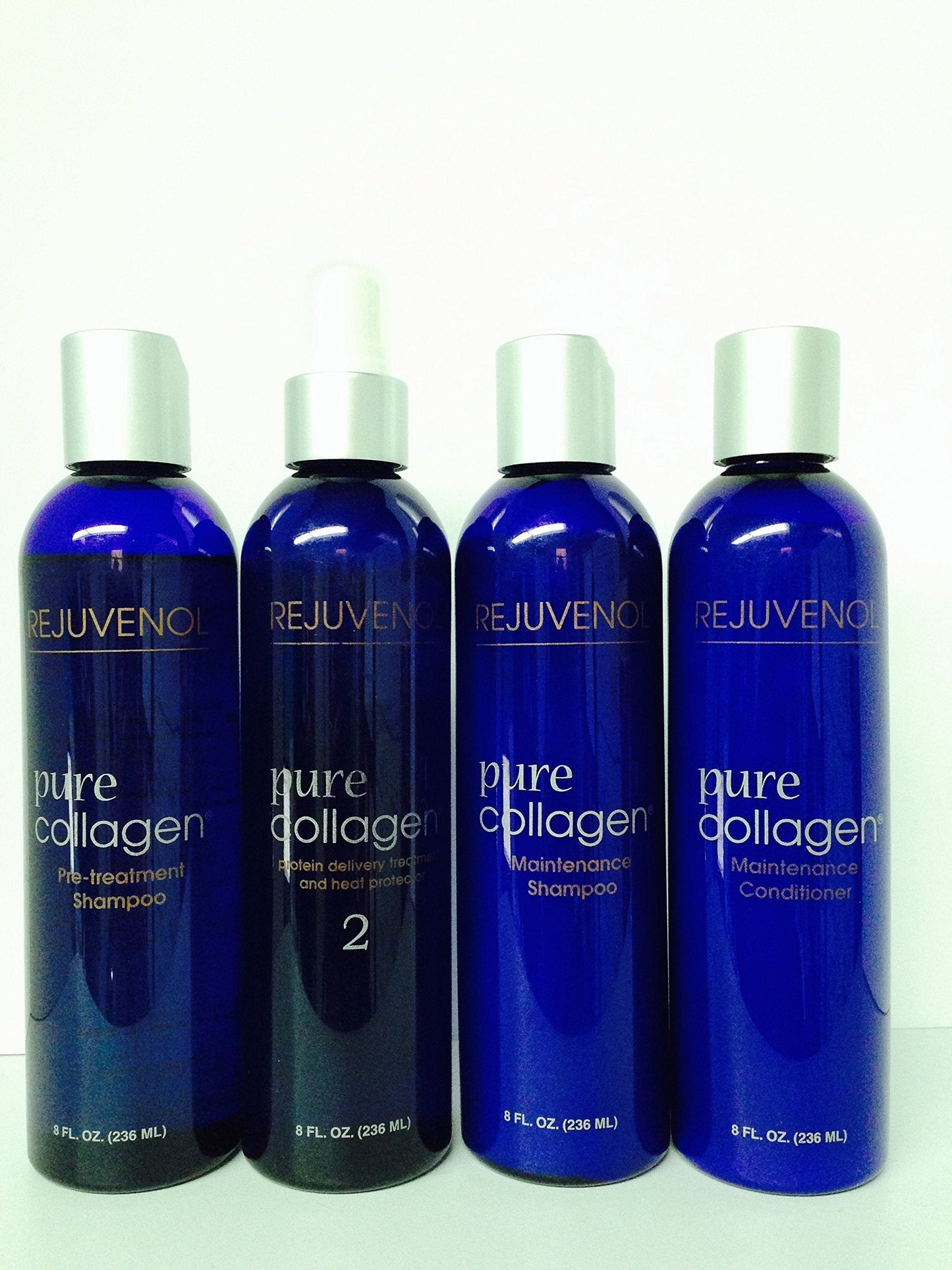 Rejuvenol Pure Collagen Pre-treatment Shampoo 8 Oz, Protein Delivery Treatment and Heat Protector 8 Oz, Maintenance Shampoo 8 Oz and Maintenance Beauty & Personal Care Rejuvenol