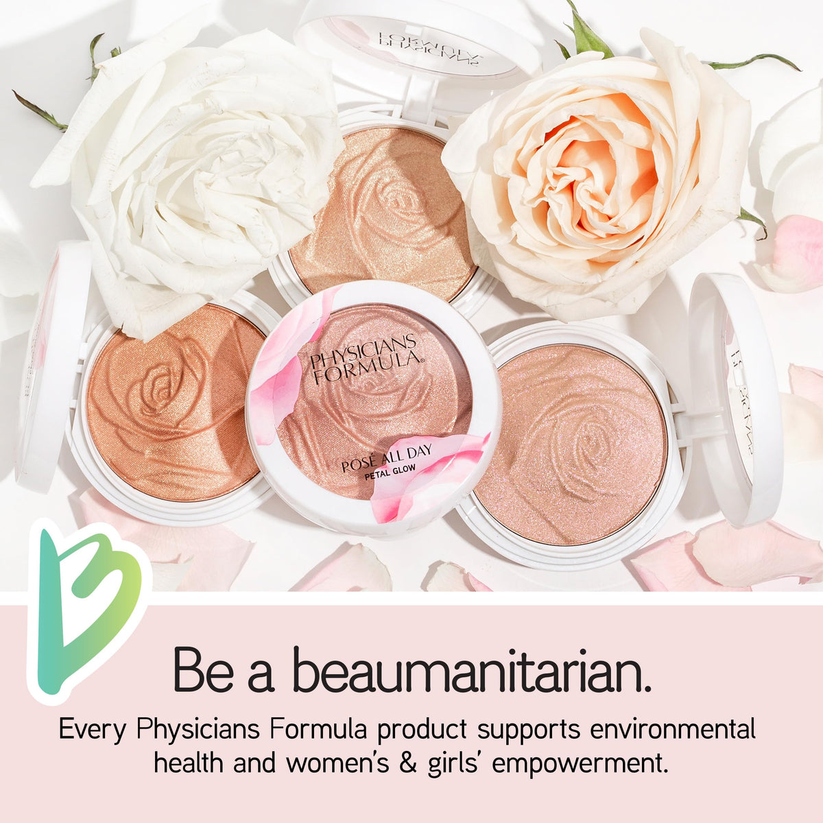 Physicians Formula Rosé All Day Highlighter Blush Face Powder, Pink Petal Glow, Dermatologist Tested, Clinicially Tested