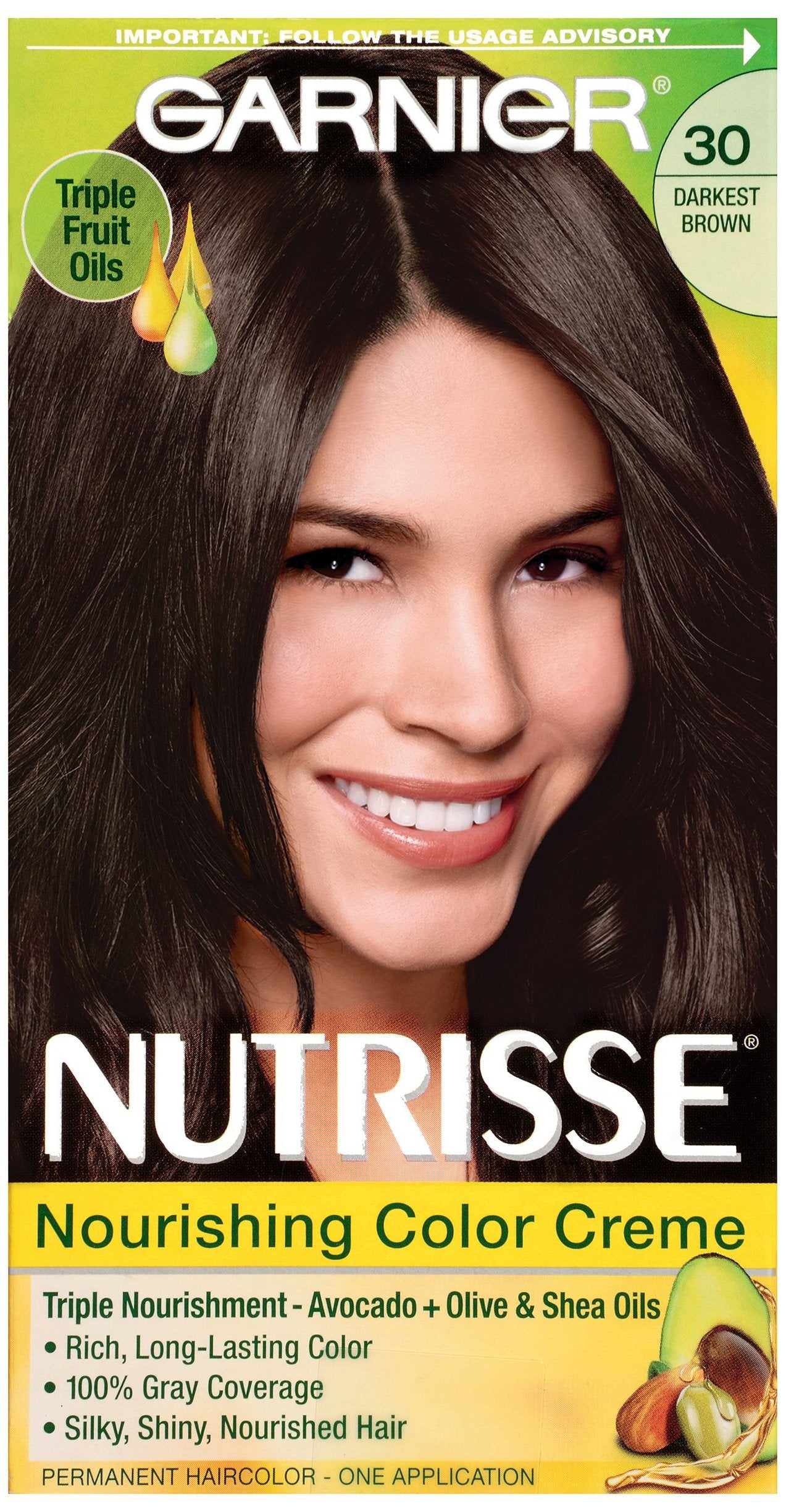 Garnier Nutrisse Nourishing Color Creme, 30 Darkest Brown Beauty & Personal Care Garnier