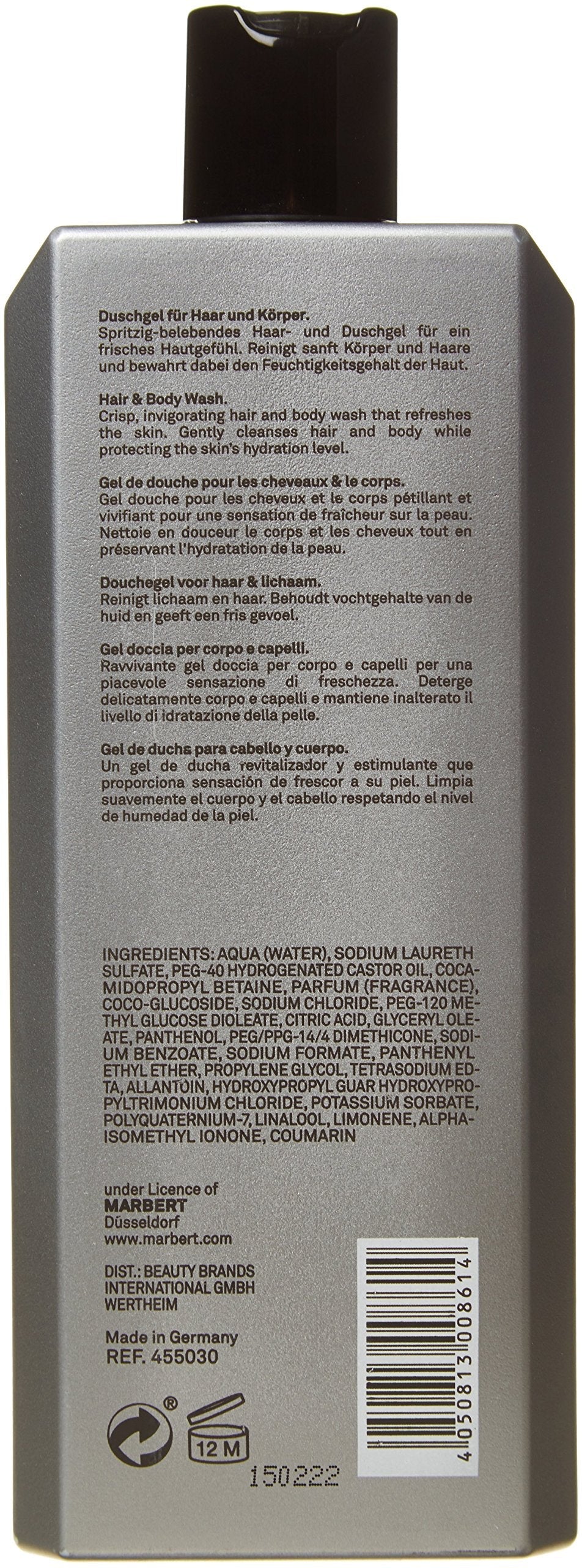 Marbert Classic Sport Hair and Body Wash for Men 400 ml by Marbert Beauty & Personal Care Marbert