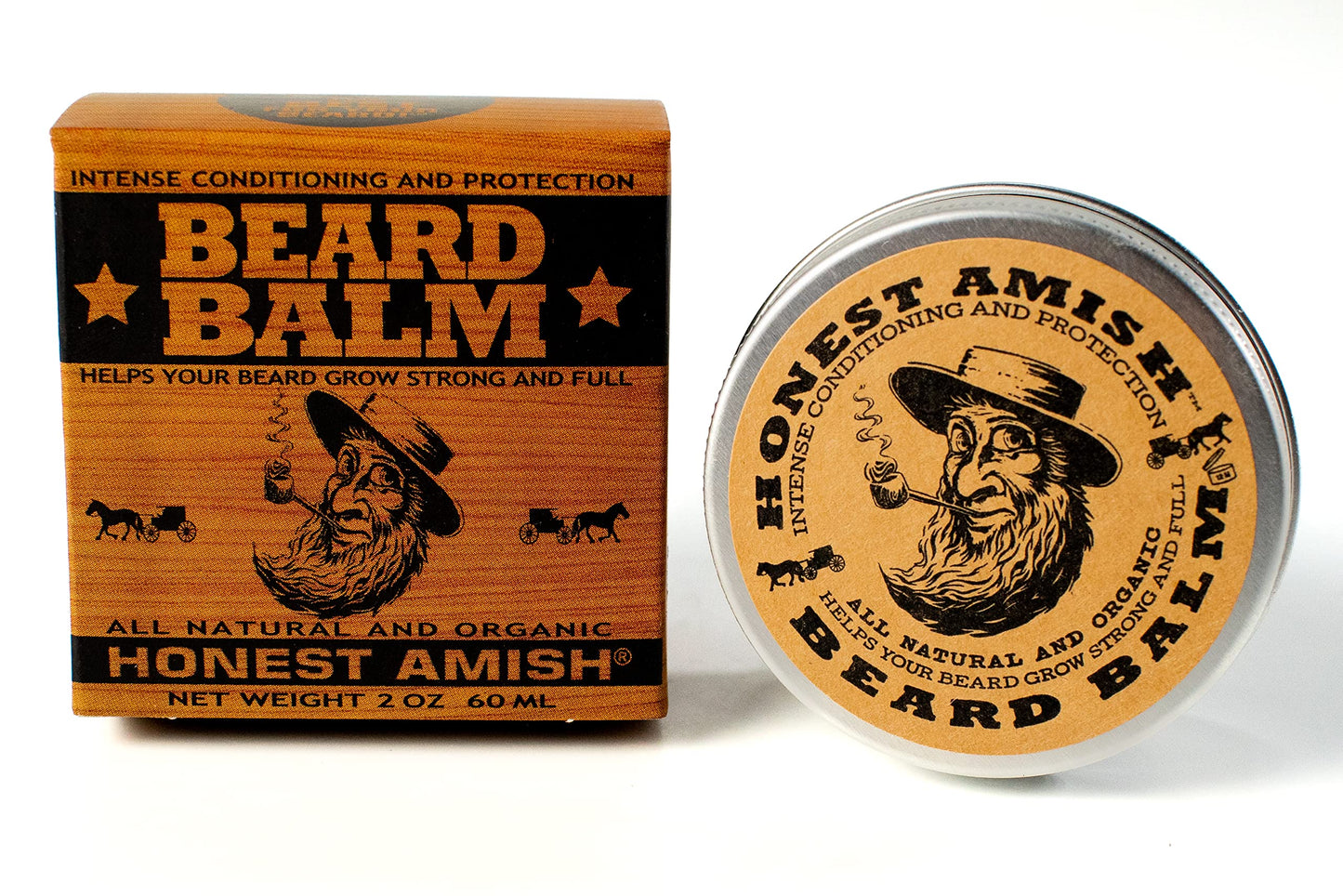 Honest Amish Beard Balm Leave-in Conditioner - Made with only Natural and Organic Ingredients - 2 Ounce Tin Beauty & Personal Care Honest Amish