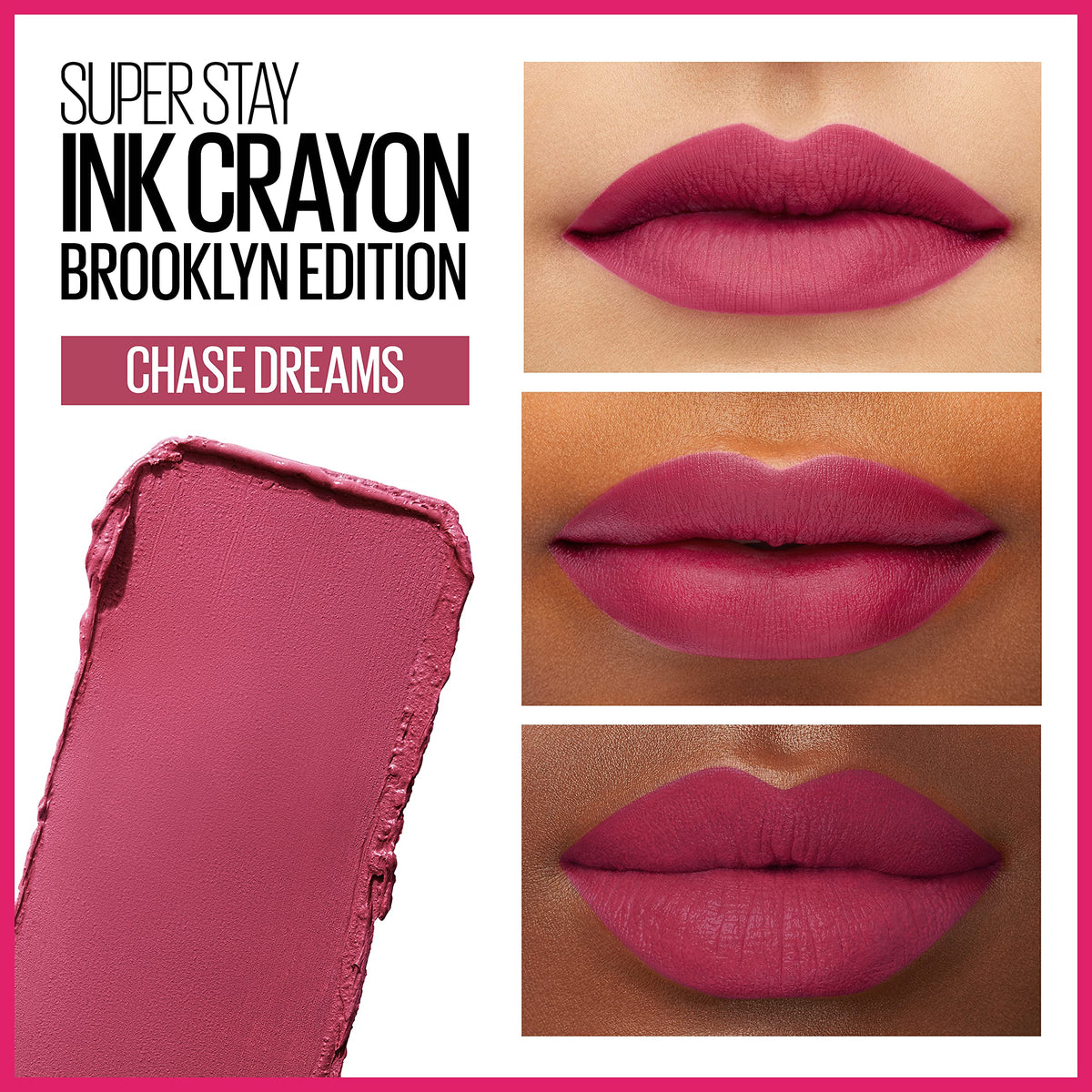 Maybelline Super Stay Ink Crayon Matte Longwear Lipstick Makeup, 150 Chase Dreams, 0.04 oz Beauty & Personal Care MAYBELLINE