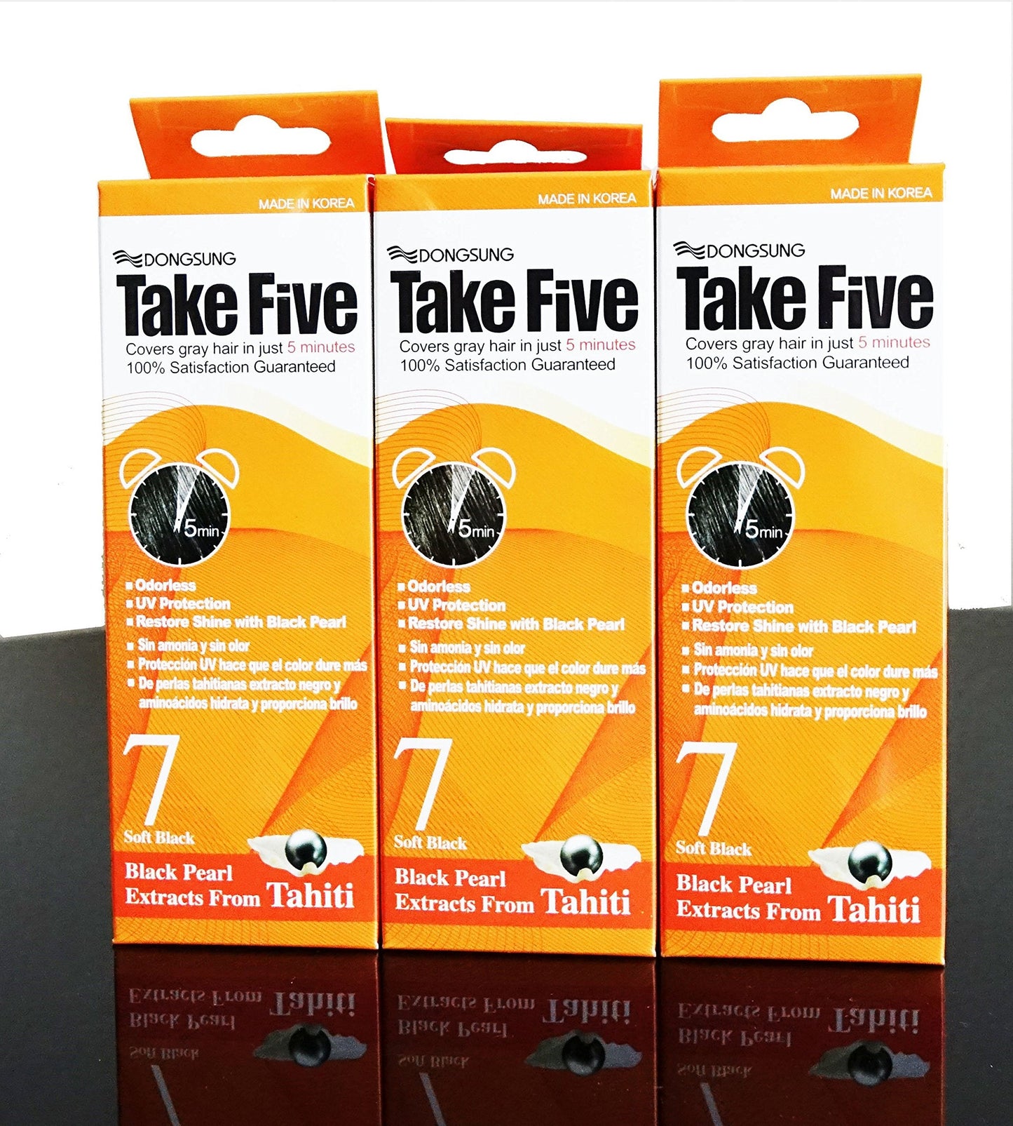 Dongsung Take 5 Hair Dye Gray Hair Coveage No. 7 Black Pack of 3 … Beauty & Personal Care Take Five