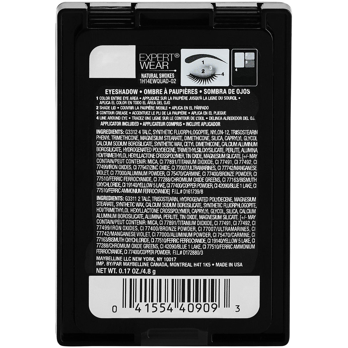Maybelline New York Expert Wear Eyeshadow Quads, Natural Smokes, 0.17 oz. Beauty & Personal Care MAYBELLINE