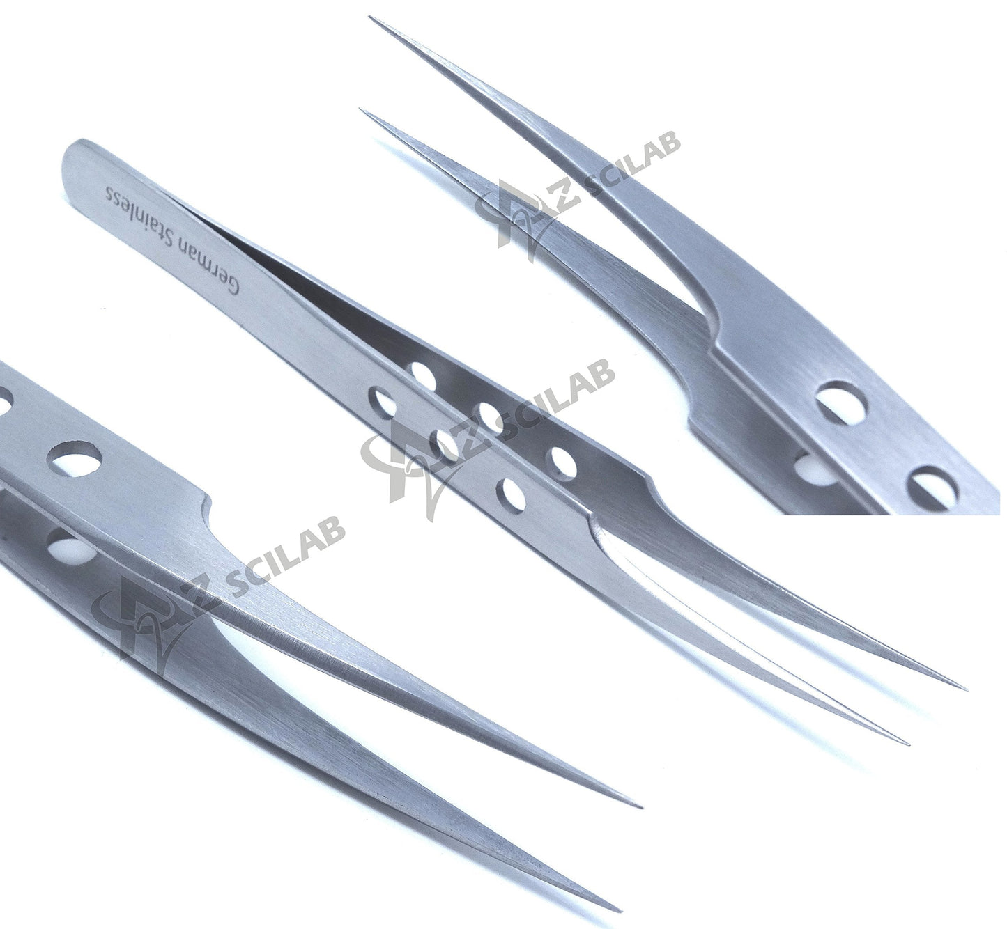 Eyelash Eyebrow Lashes Extensions Volume 3D+ 5D 6D Stainless Steel Tweezers (Pro Straight) Beauty and Personal Care A2Z SCILAB