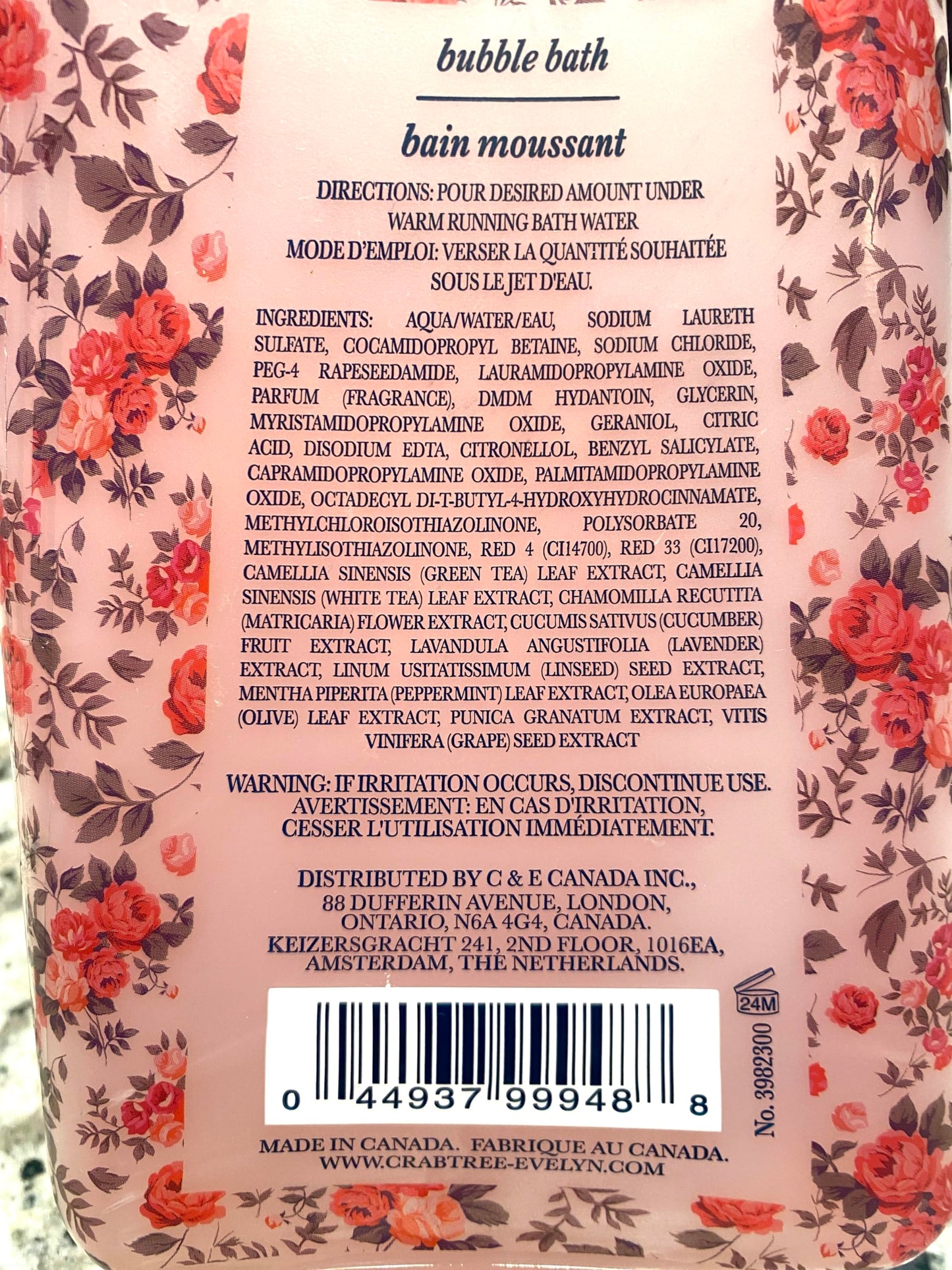 Crabtree & Evelyn Rosewater Bubble Bath Shower Gel 21.9 oz Beauty & Personal Care Crabtree & Evelyn