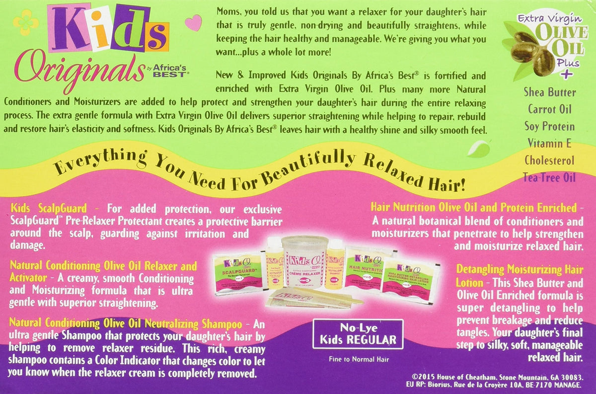 Originals by Africa's Best Kids Natural Conditioning Relaxer System With Scalpguard (Regular Kit) Fortified and Enriched with Our Special Herbal
