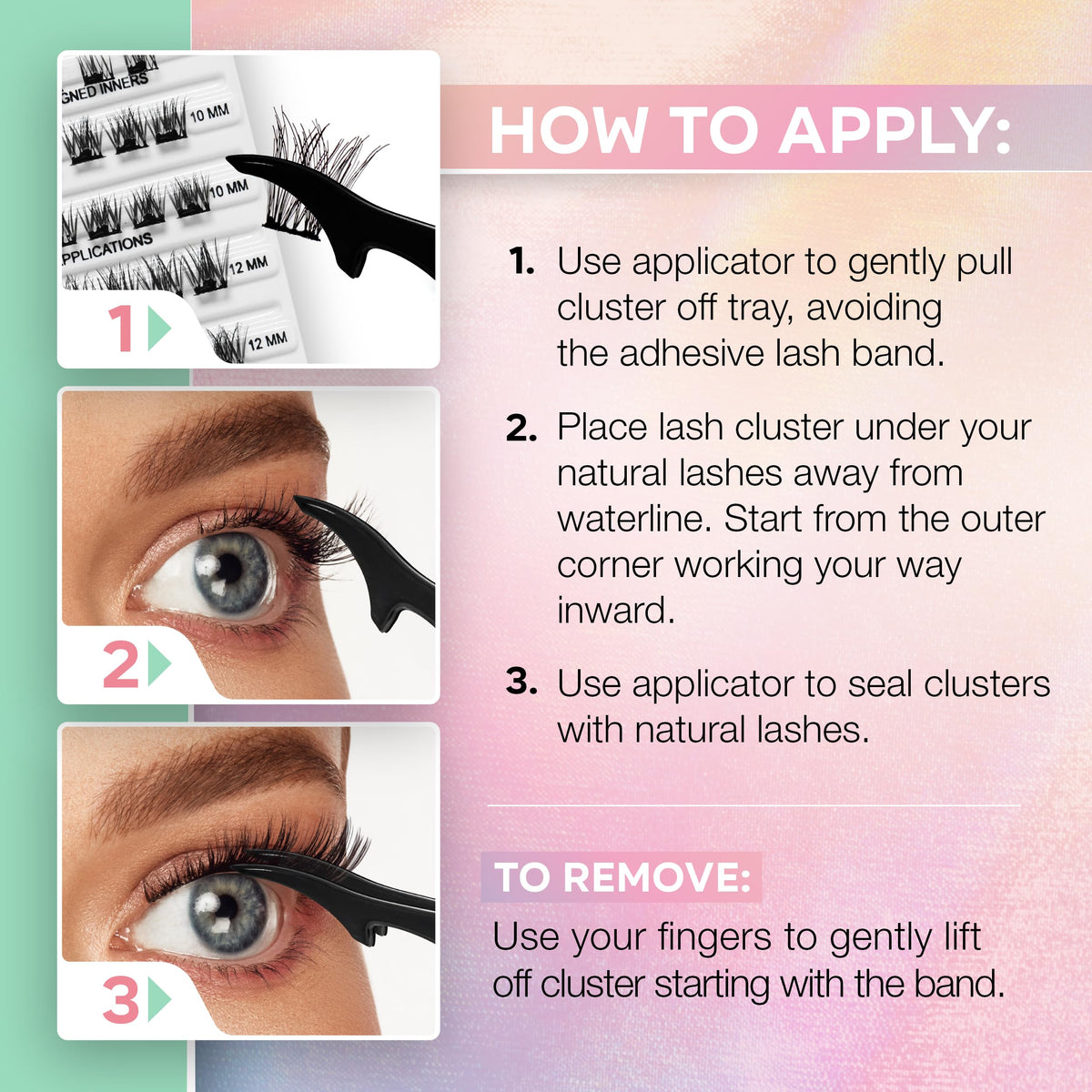 Ardell Active Press On Lashes, Underlash Cluster Eyelash Extensions, - Pre-Glued Lash Clusters, Natural Self Adhesive Eyelashes, No Glue Needed, DIY