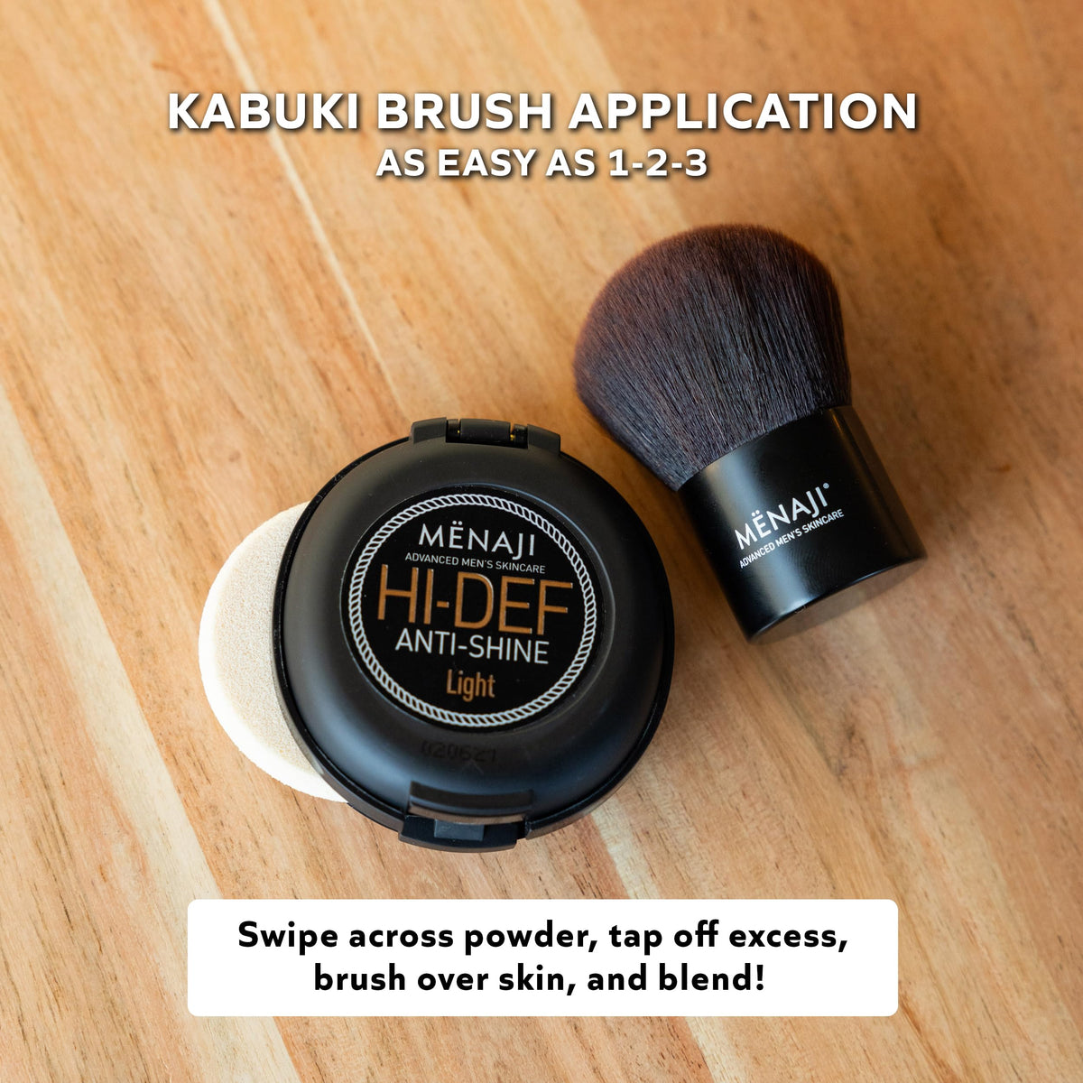 MENAJI Deluxe Kabuki Brush for Men - Professional Makeup Foundation Brush for Powder, Liquid & Cream - Travel-Friendly makeup Brushes for Flawless