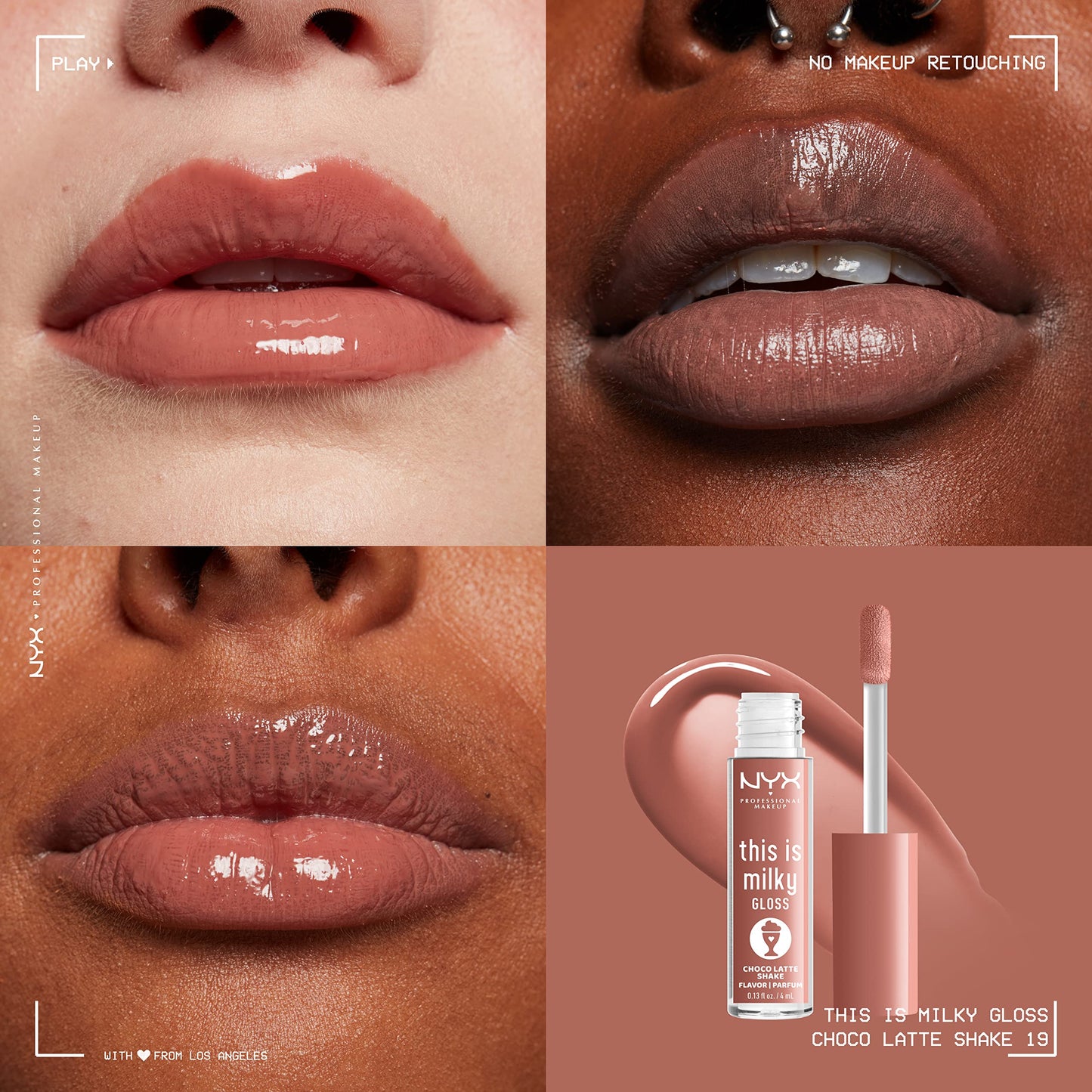 NYX PROFESSIONAL MAKEUP This Is Milky Gloss, Lip Gloss with 12 Hour Hydration, Vegan - Choco Latte Shake (Milk Chocolate) Beauty & Personal Care NYX PROFESSIONAL MAKEUP