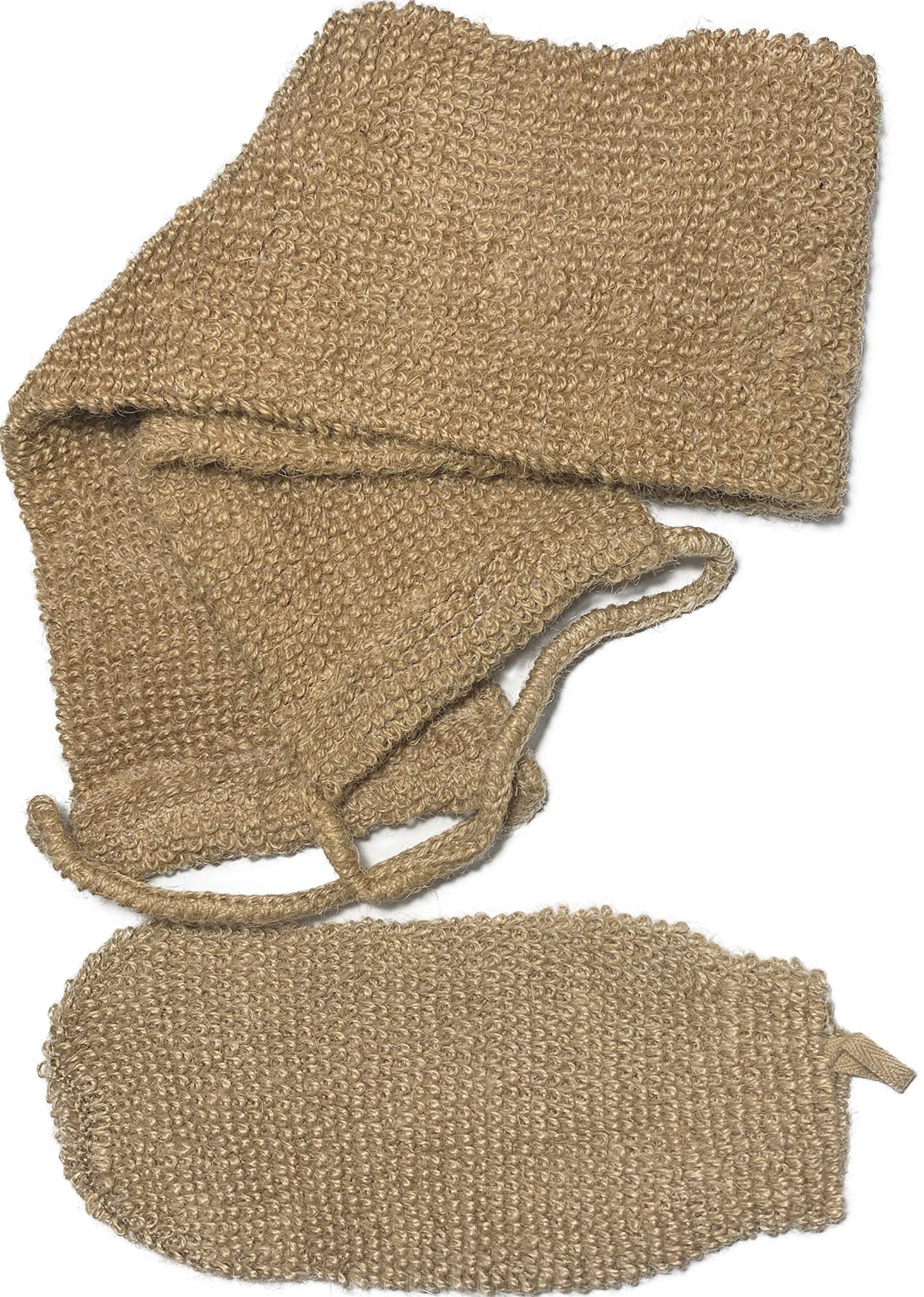 2 pcs/Set Large Natural Exfoliating Hemp Back Scrubber for Shower for Men and Women - Rub Glove Mitt Mitten - Deep Clean & Invigorate Your Skin Beauty & Personal Care Mr.Cui'shop