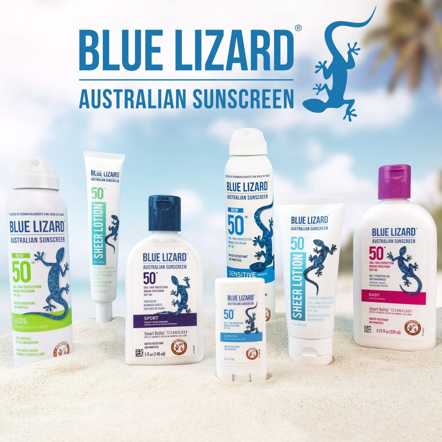 BLUE LIZARD Sport Mineral-Based Sunscreen Lotion - SPF 50+, Cream, Unscented, 8.75 Fl Oz Beauty & Personal Care BLUE LIZARD