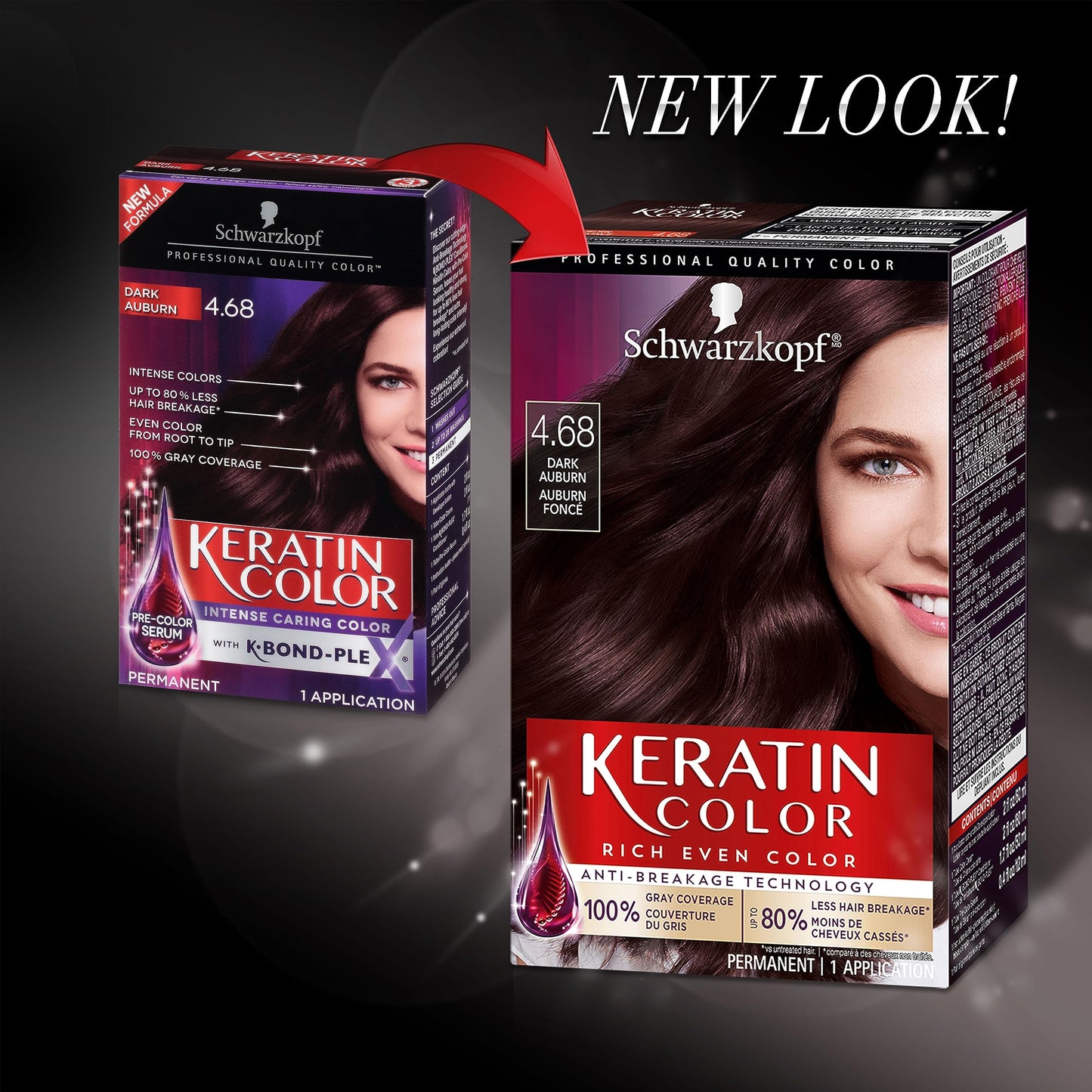 Schwarzkopf Keratin Color Permanent Hair Color Cream, 4.68 Dark Auburn, 1 Kit Beauty & Personal Care Schwarzkopf