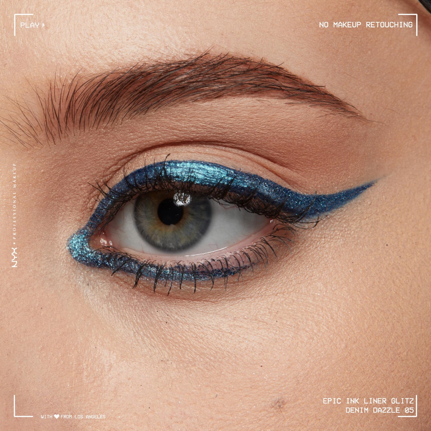NYX PROFESSIONAL MAKEUP Epic Ink Glitz Liner, Waterproof Metallic Liquid Eyeliner with Vegan Formula - Denim Dazzle (Shimmer Deep Navy) Beauty & Personal Care NYX PROFESSIONAL MAKEUP
