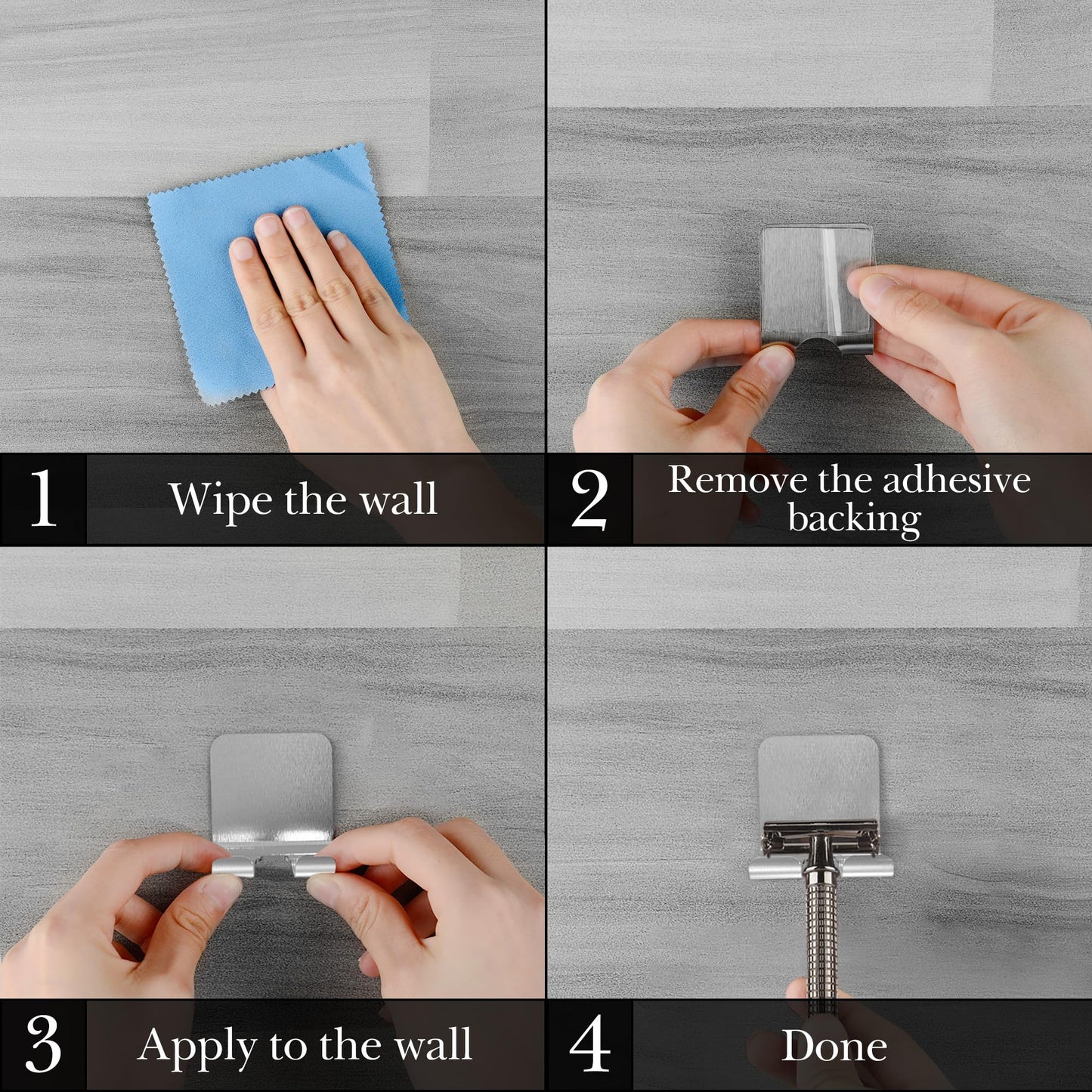 Linkidea Stainless Steel Razor Holder 8 Pack, Shower Wall Mount Shaver Hook No Drill Bathroom Storage Rack Compatible with Safety Razors (Silver) Beauty and Personal Care Linkidea