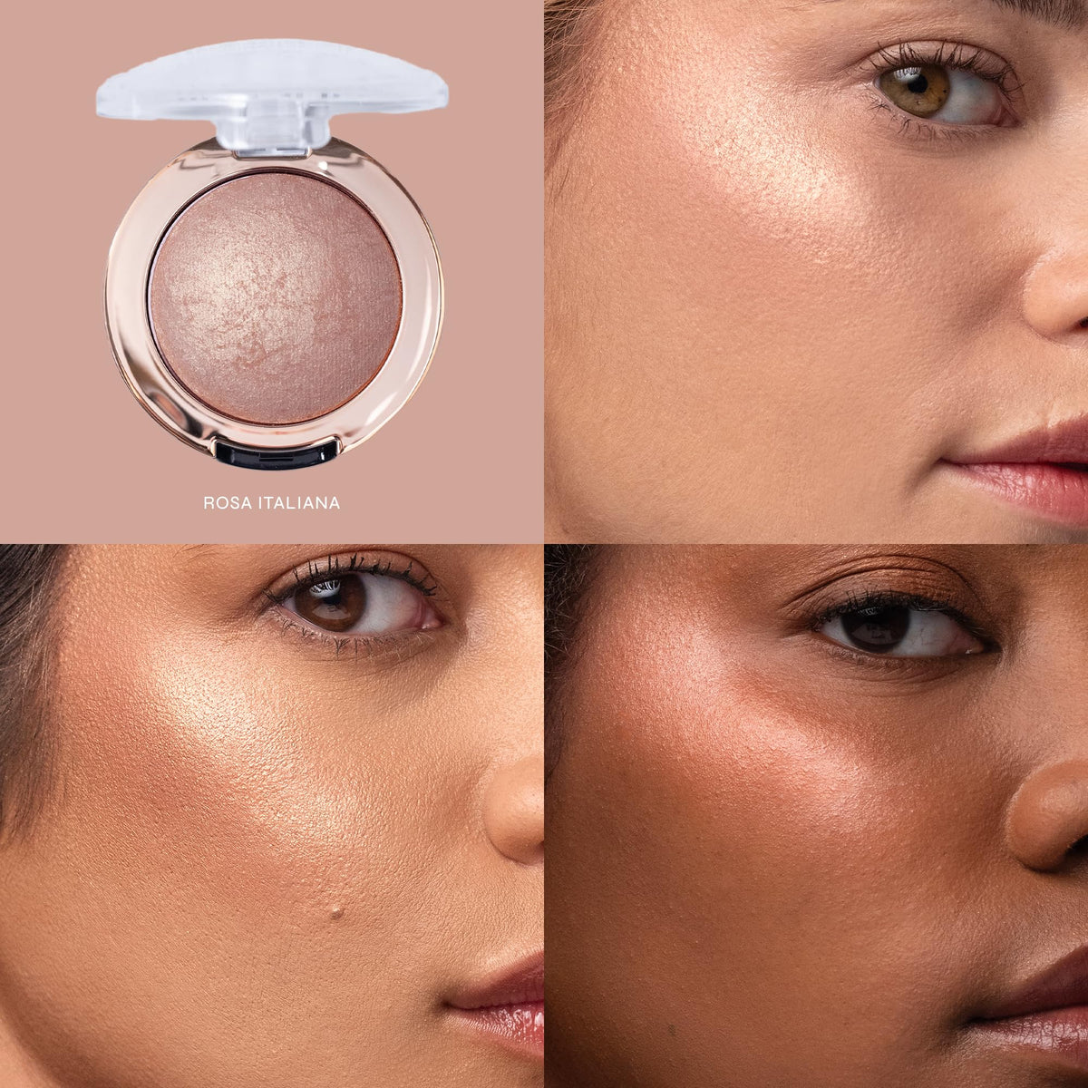 Milani Baked Highlighter, Highlight Powder for Cheeks - Rosa Italiana
