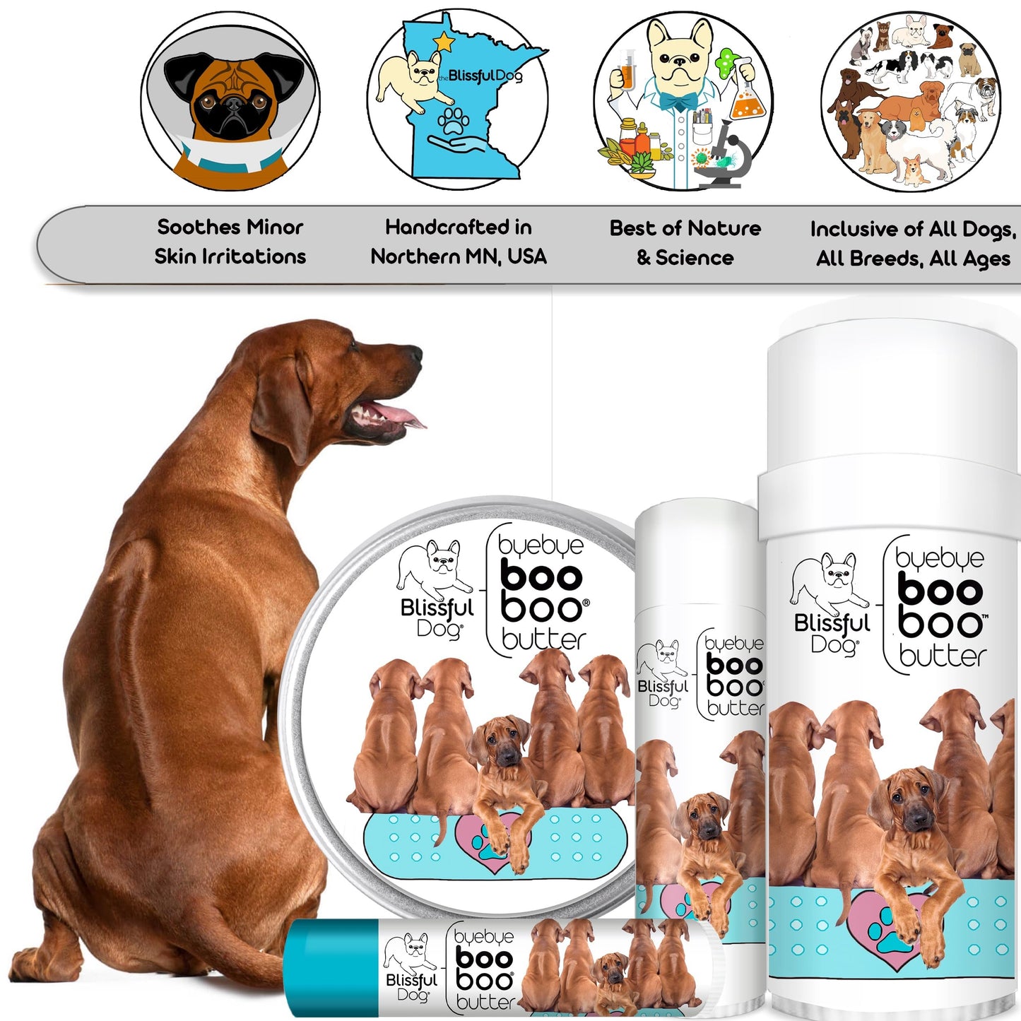 The Blissful Dog .50 oz Tube Rhodesian Ridgeback Booboo Butter Beauty and Personal Care The Blissful Dog