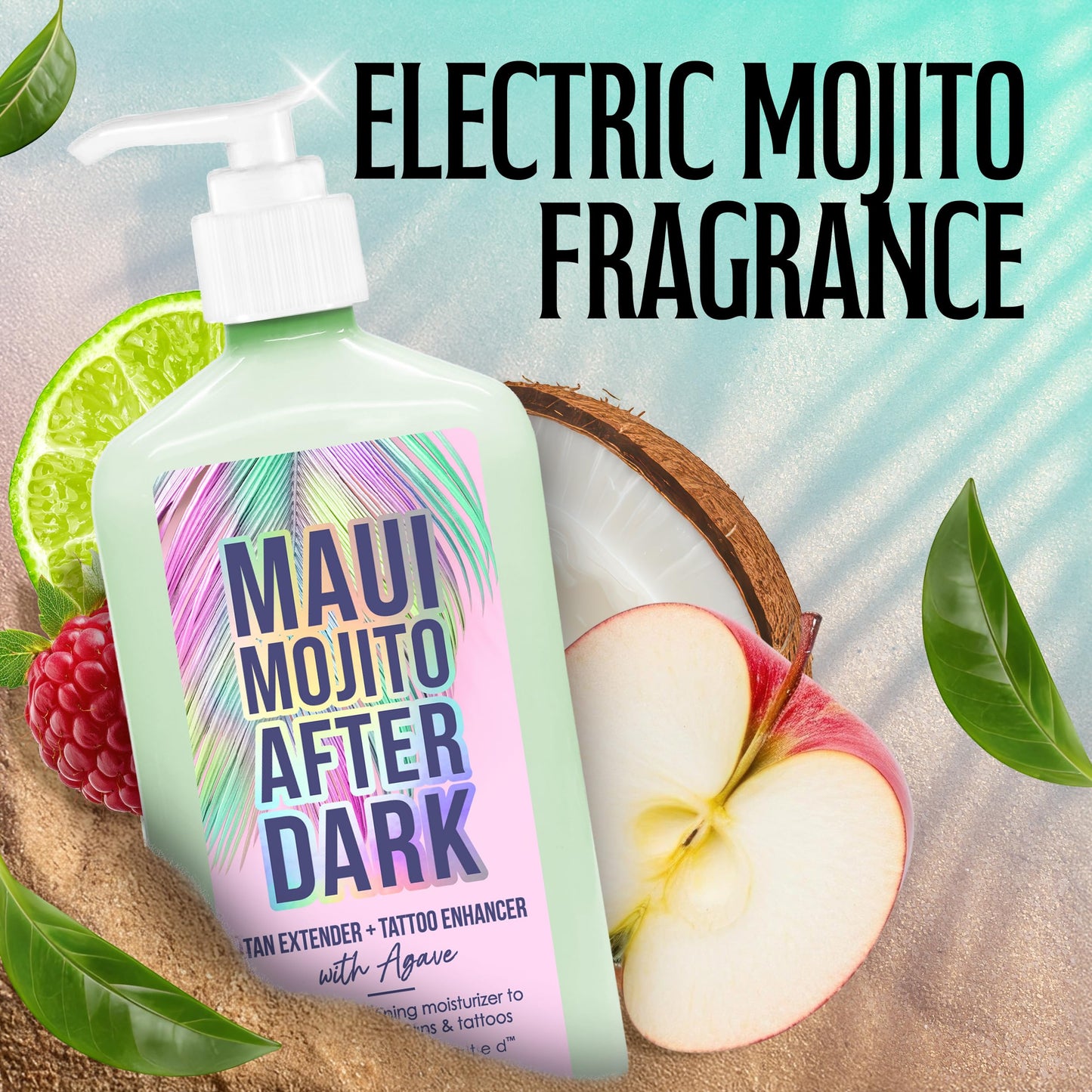 Brown Sugar Maui Mojito After Dark Tan Extender & Tattoo Enhancer, Agave Lime Shea Butter with Tigergrass & Ocean Botanicals, 18 Fl Oz Beauty & Personal Care Brown Sugar