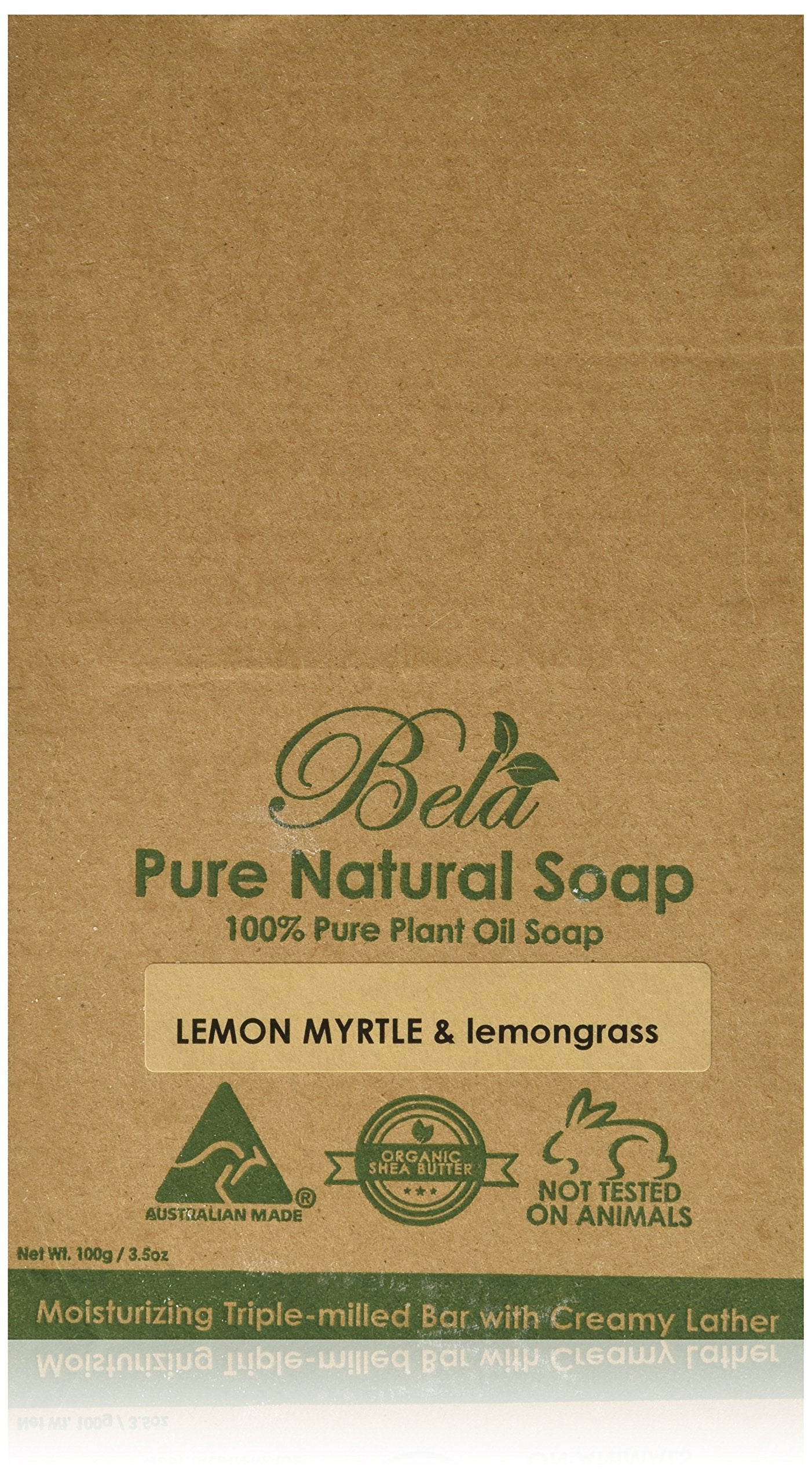 Bela Natural Soap Bars, Lemon Myrtle with Lemongrass, 3.5 Ounce Beauty & Personal Care BELA