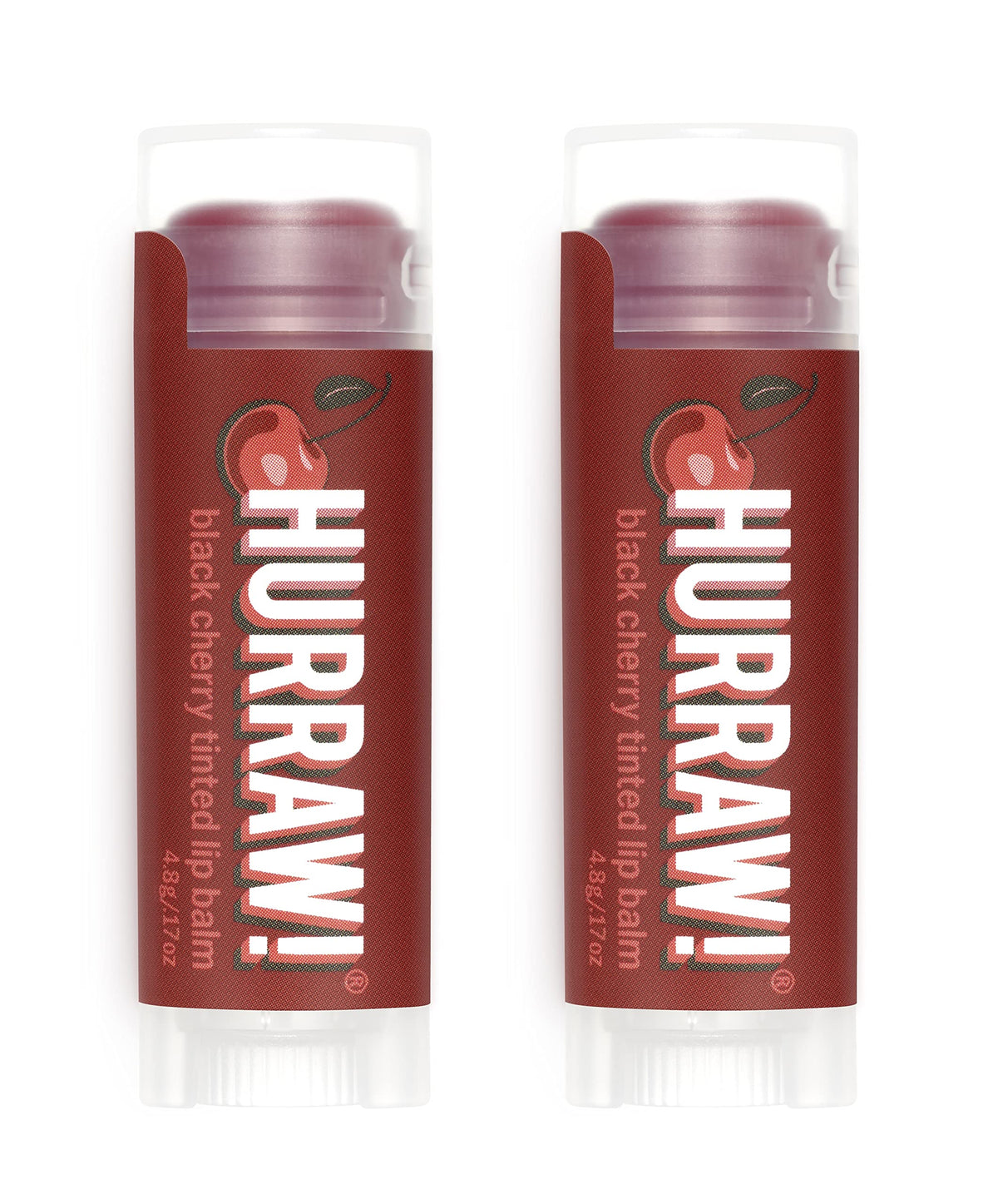 Hurraw! Black Cherry Tinted Lip Balm, 2 Pack: (Sheer Red Tint) Organic, Certified Vegan, Cruelty and Gluten Free. Non-GMO, 100% Natural Ingredients. Beauty & Personal Care HURRAW!