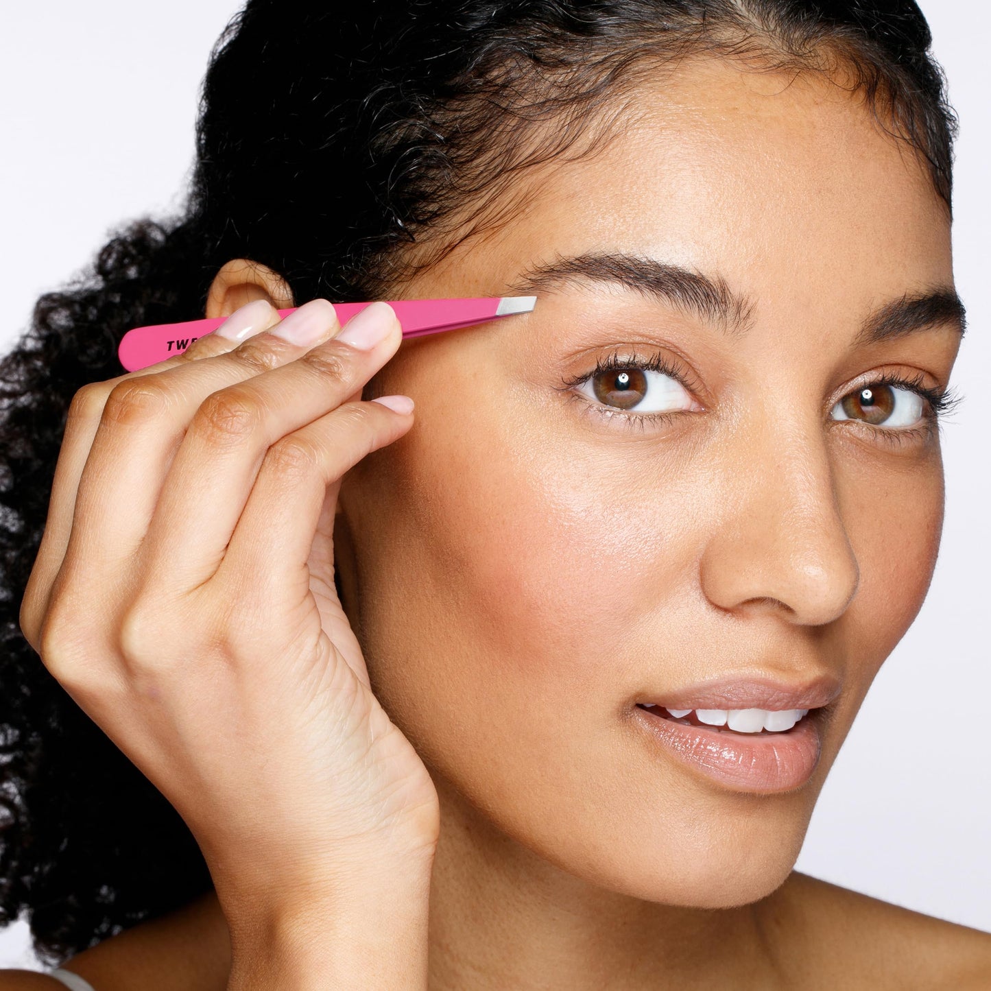 Tweezerman Stainless Steel Slant Tweezer - Eyebrow Tweezers for Women and Men (Neon Pink) Beauty and Personal Care Tweezerman