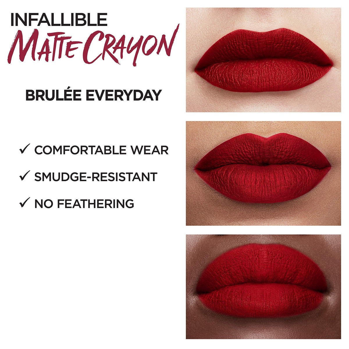L’Oréal Paris Infallible Matte Lip Crayon, Brulee Everyday (Packaging May Vary) Beauty & Personal Care L'Oreal Paris