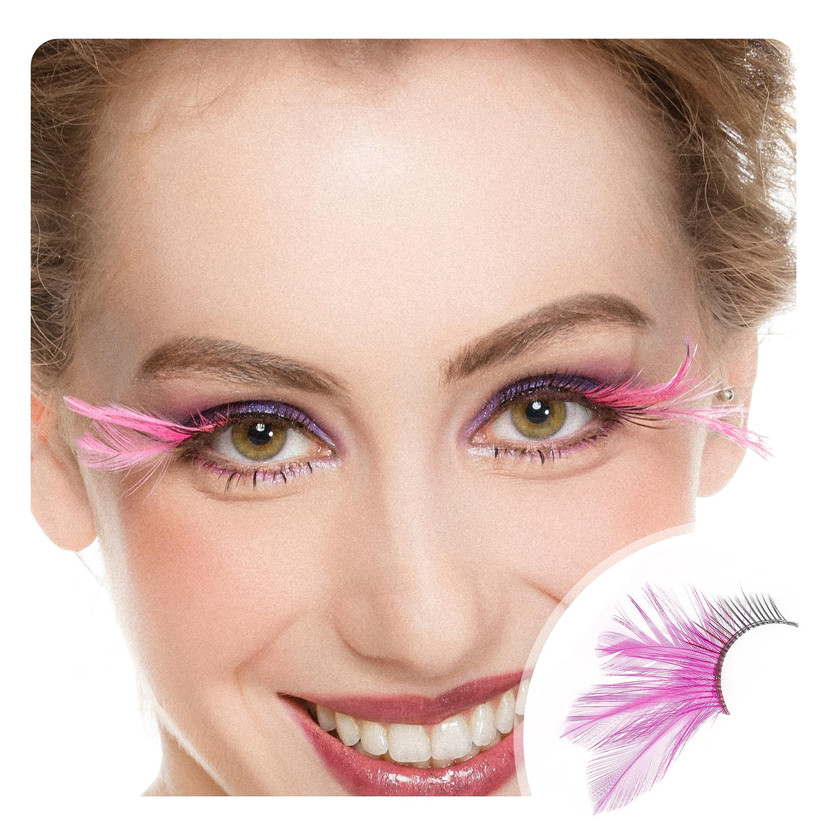 Dorise Pink Eyelashes Light Pink Colorful Halloween lashes Cat eye style Feather Lashes for cosplay halloween season P3 1 Pair dramatic