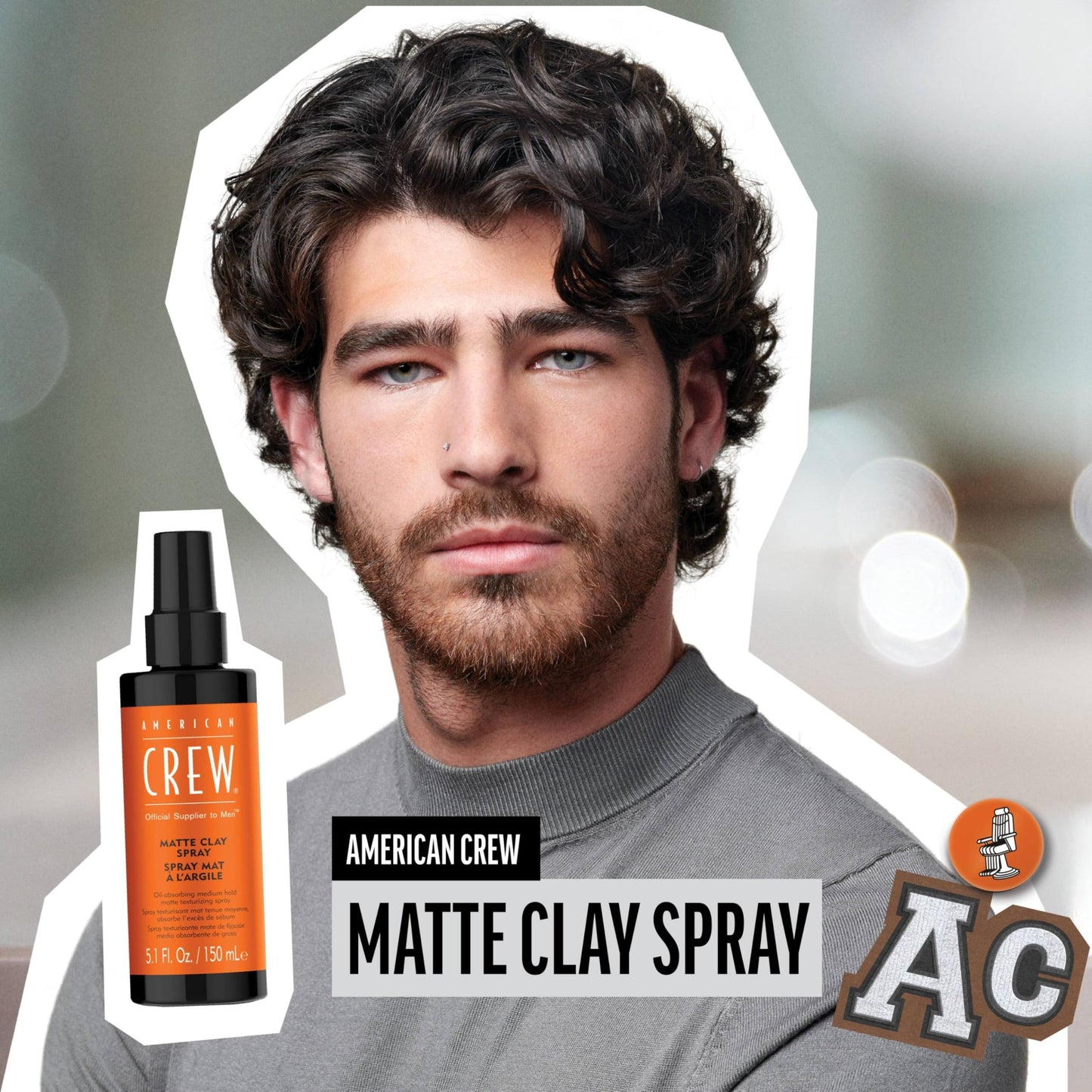 American Crew Matte Clay Spray, Oil-Absorbing, Medium Hold, Hair Care Gift for Him, 5.1 fl oz Beauty & Personal Care AMERICAN CREW