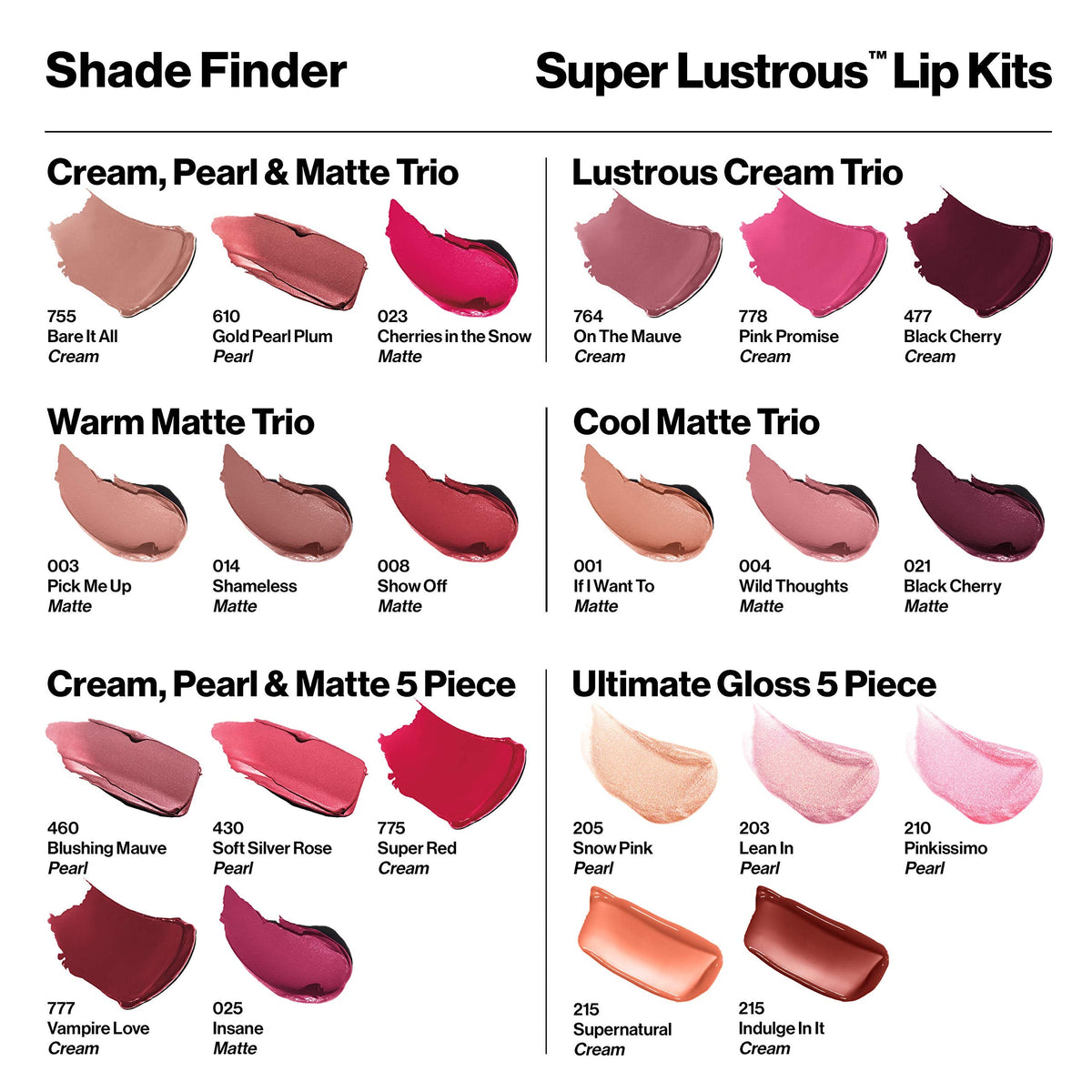 Revlon Super Lustrous 3-Piece Lipstick Gift Set, High Impact, Multi-Finish in Cream, Pearl & Matte, 755 Bare It All (Cream), 610 Gold Pearl Plum Beauty & Personal Care REVLON
