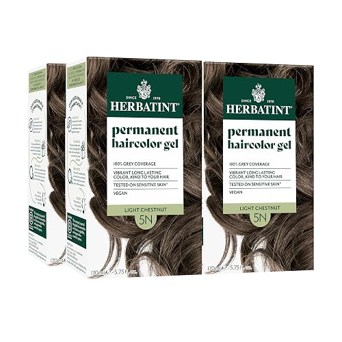 Herbatint Permanent Hair Dye - 5N Light Chestnut - For Up To 100% Gray Coverage of Resistant Gray Hair - Ammonia-Free, Alcohol-Free & Vegan - Salon Beauty & Personal Care Herbatint