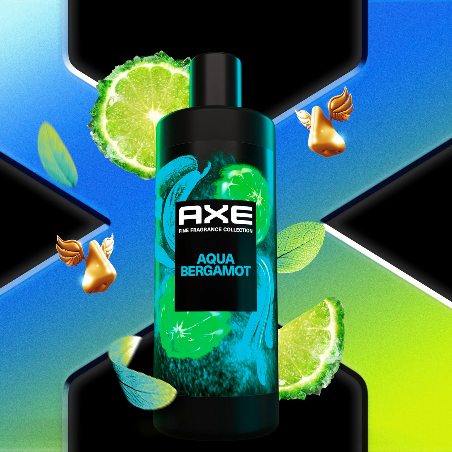 AXE Fine Fragrance Collection Body Wash For Men Aqua Bergamot 12h Refreshing Scent Shower Gel Infused with Bergamot, Sage, and Juniper Essential Oils Beauty & Personal Care AXE