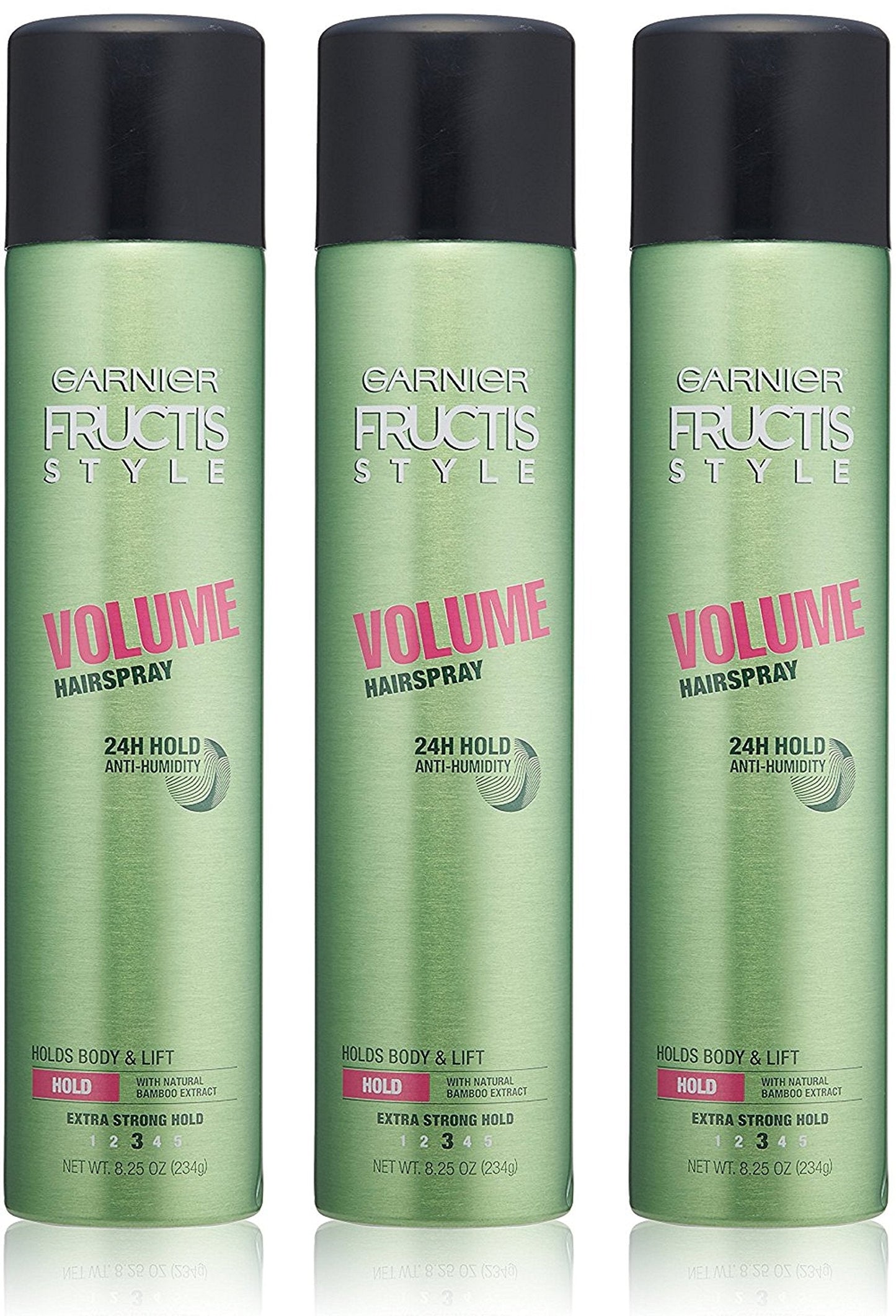 Garnier Fructis Style - Volume Hairspray - 24H Hold Anti-Humidity - Extra Strong Hold (3) - Net Wt. 8.25 OZ (234 g) Per Can - Pack of 3 Cans Beauty & Personal Care Garnier