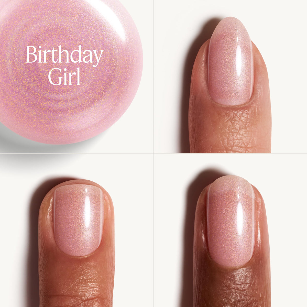 Essie Nail Polish, Salon-Quality, 8-Free Vegan, Iridescent Sheer Pink, Birthday Girl, 0.46 fl oz