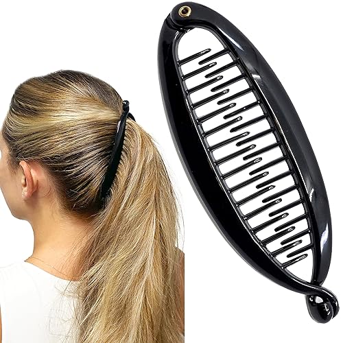 Camila Paris NV136 French Large Banana Clip Hair Comb, Flexible Banana Clips Hair for Thick Hair Ponytail Holder Interlocking Styling Clips for Women Beauty & Personal Care Camila