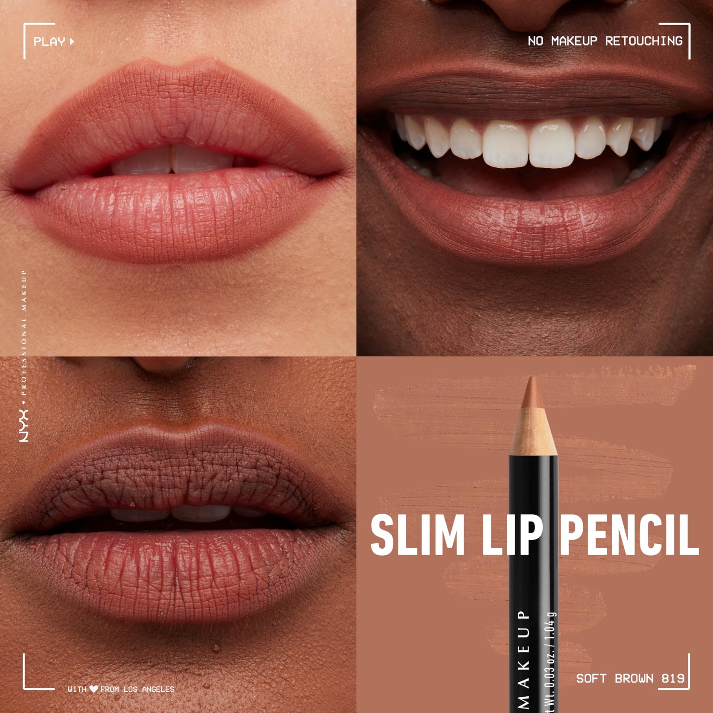 NYX Nyx slim lip liner pencil -nyx07 819 soft brown Beauty & Personal Care NYX PROFESSIONAL MAKEUP