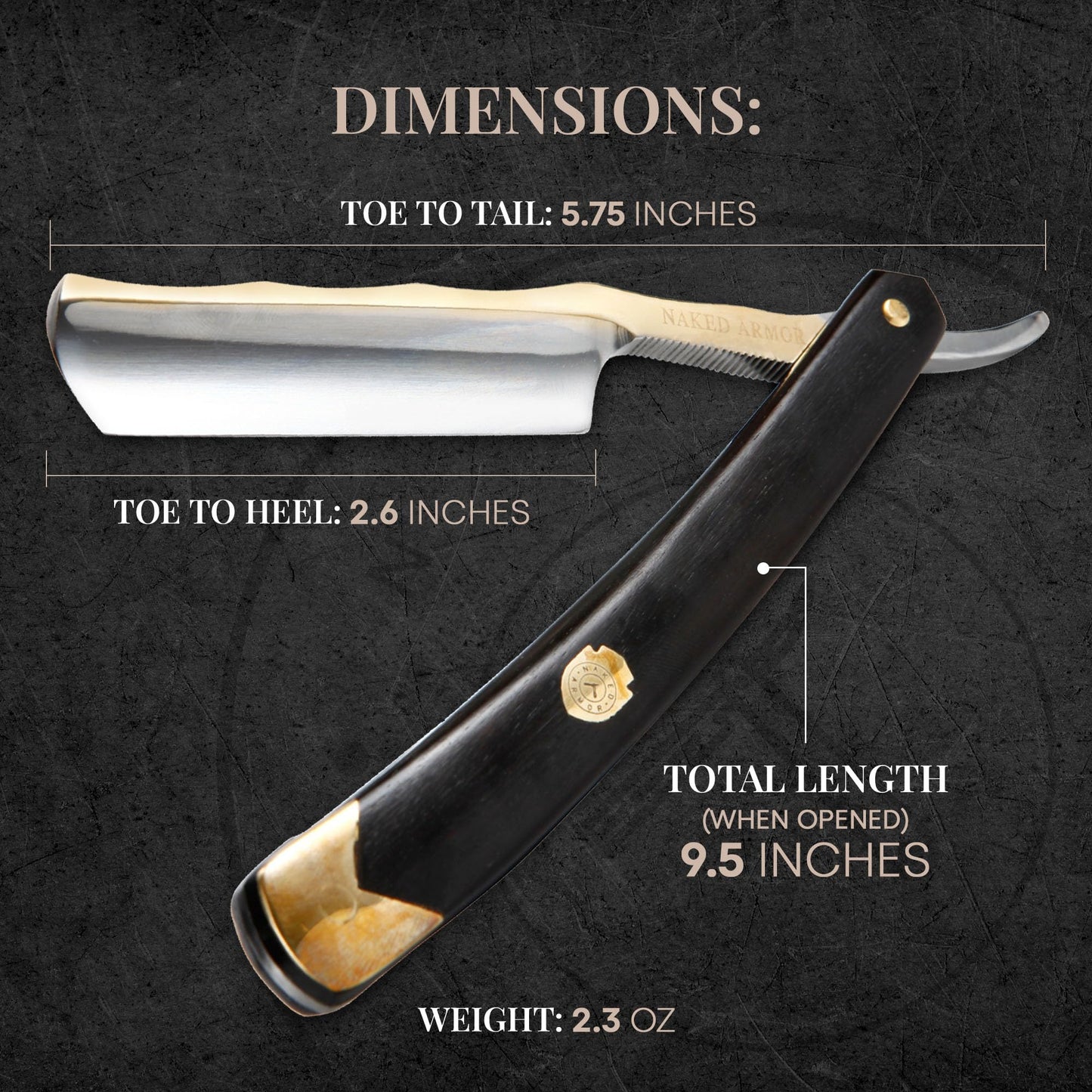 Complete Straight Razor Kit - Straight Razor Shaving Kit for Men with Gold Japanese Stainless Steel Blade, Leather Strop, Shave Soap, Shaving Brush Beauty and Personal Care Naked Armor