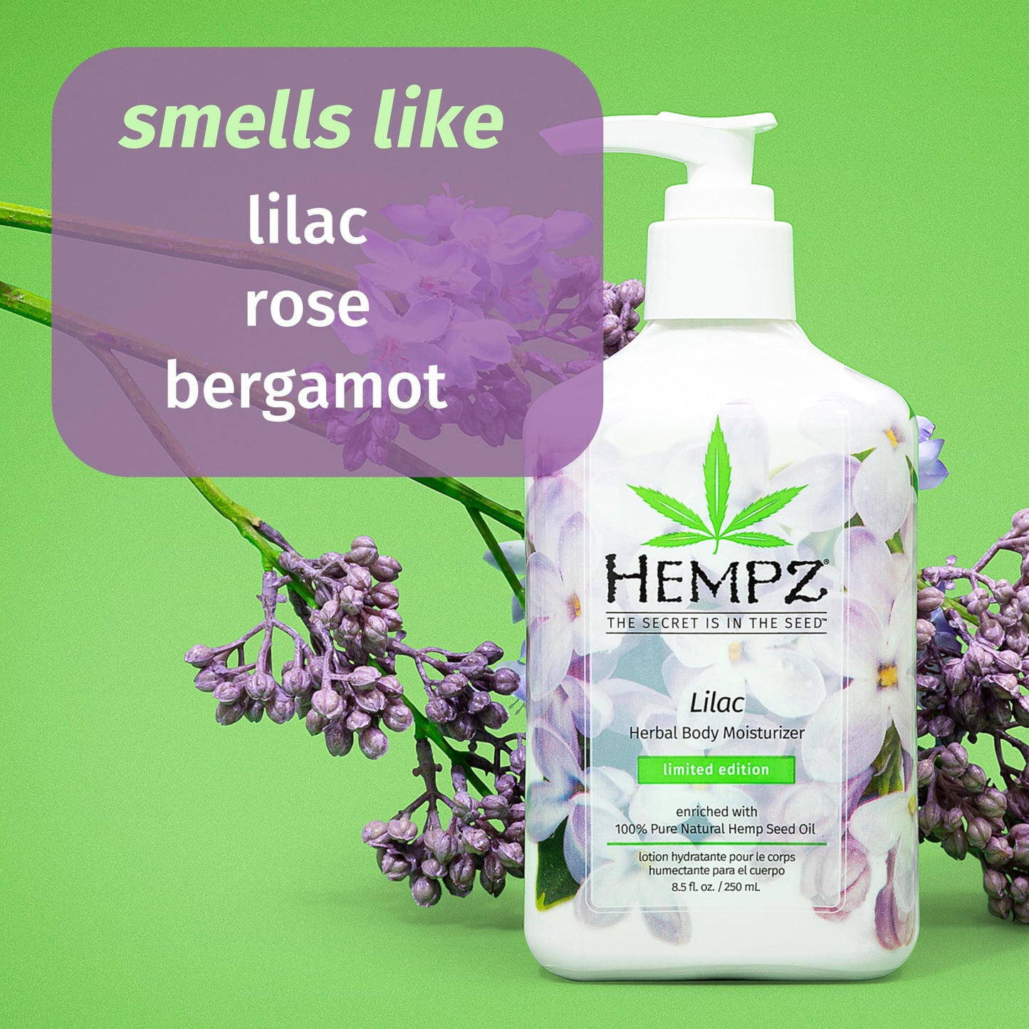 Hempz NEW Limited Edition Lilac Lotion, Hydrating Body Moisturizer for Body, Hands and Feet 8.5 oz. Beauty & Personal Care Hempz