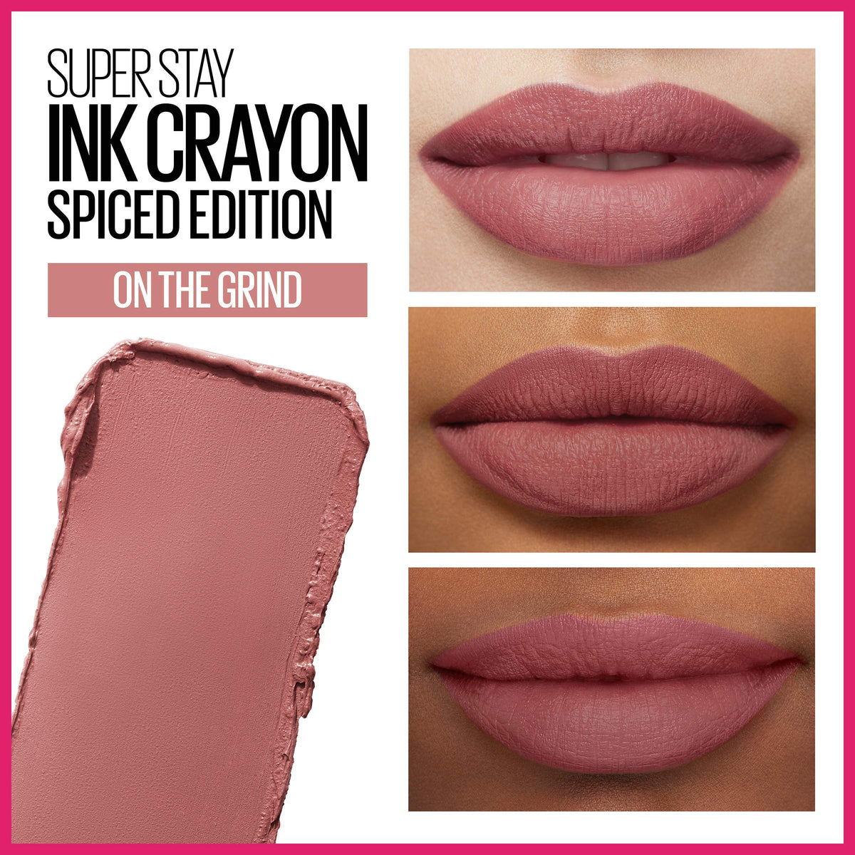 Maybelline Super Stay Ink Crayon Lipstick Makeup, Precision Tip Matte Lip Crayon with Built-in Sharpener, Longwear Up To 8Hrs, On The Grind, Purple Beauty & Personal Care MAYBELLINE