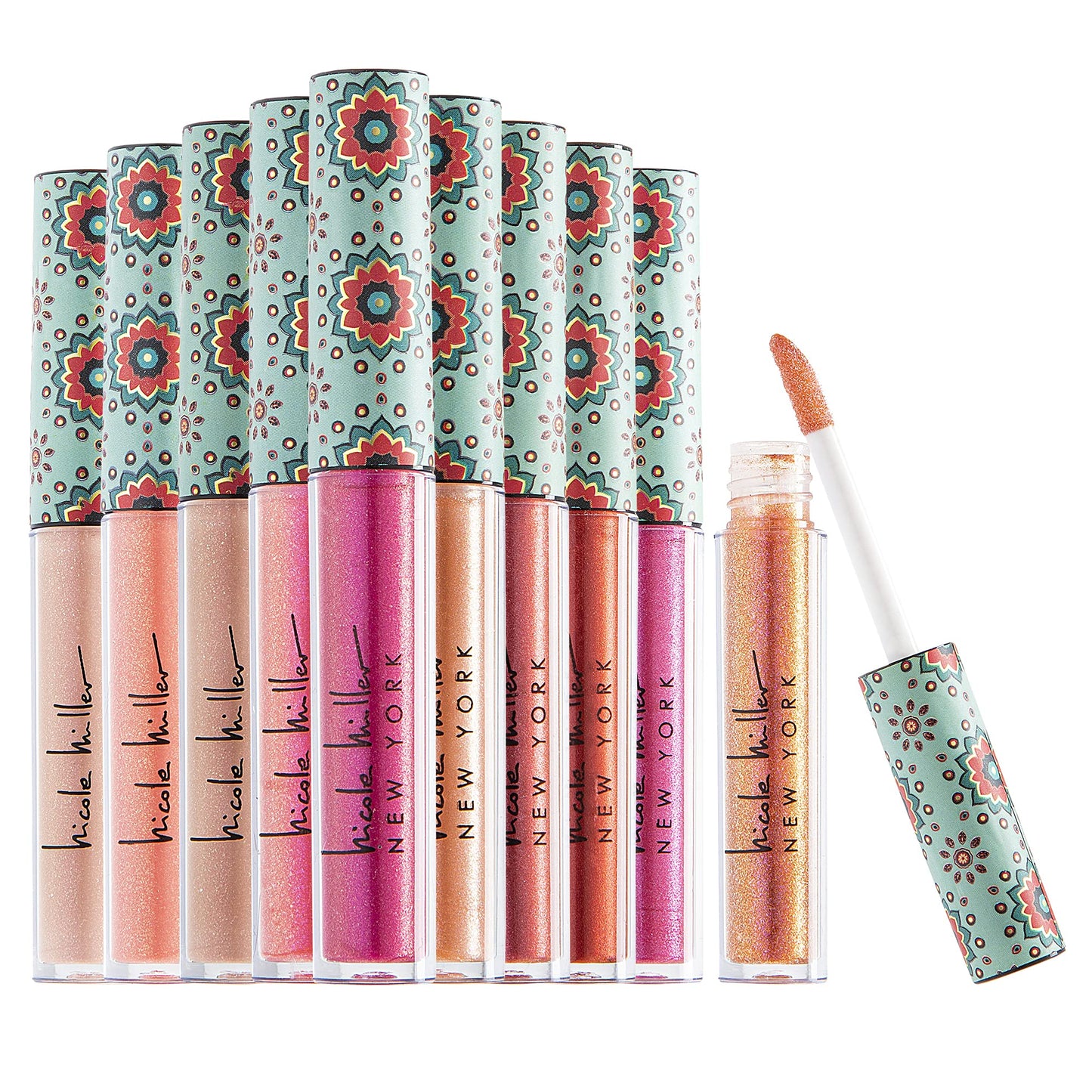 Nicole Miller Lip Gloss Collection Shimmery Glosses for Women and Girls Long Lasting Color Set with Rich Varied Colors, Pink Glossy, 10 Count (Pack Beauty & Personal Care Nicole Miller New York