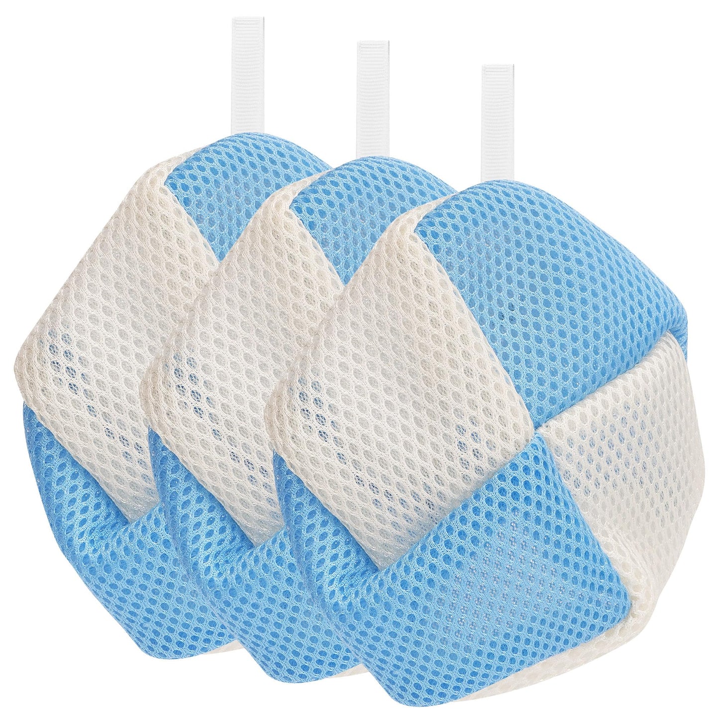 Linkidea 3 Pack Soap Saver Pouch with Zipper, Exfoliating Body Sponge Scrubber with Hand Loop, Mesh Soap Foam Lather Pocket for Shower Bath (Round) Beauty and Personal Care Linkidea