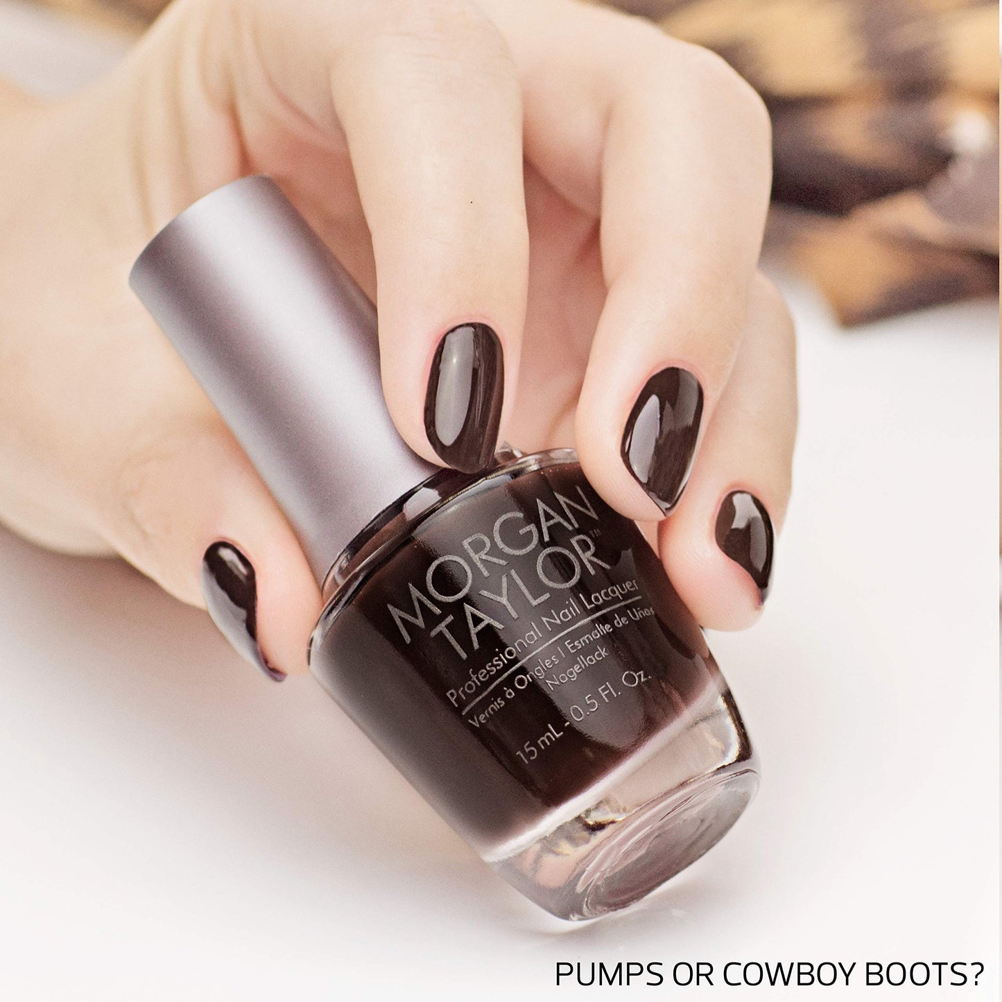 Morgan Taylor Nail Lacquer (Pumps Or Cowboy Boots?) Black Professional Lacquer, Vibrant, Chip-Resistant, Fast-Drying, Long-Lasting, High-Shine Beauty & Personal Care Morgan Taylor
