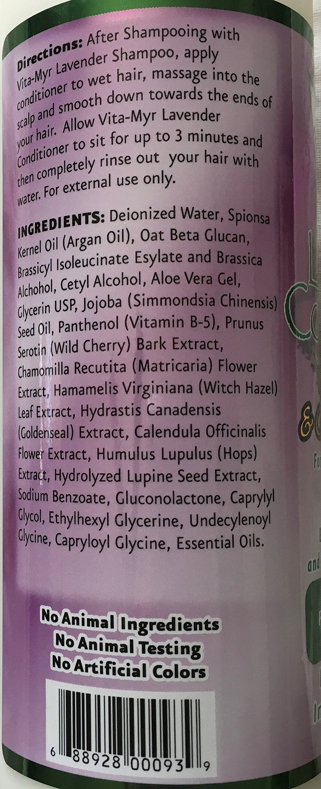 Vitamyr Lavender Care Set 16 Oz Natural Shampoo & 16 Oz Natural Conditioner Botanical Ingredients Vegan & Gluten Free Safe & Effective for all Hair Beauty & Personal Care VITA-MYR