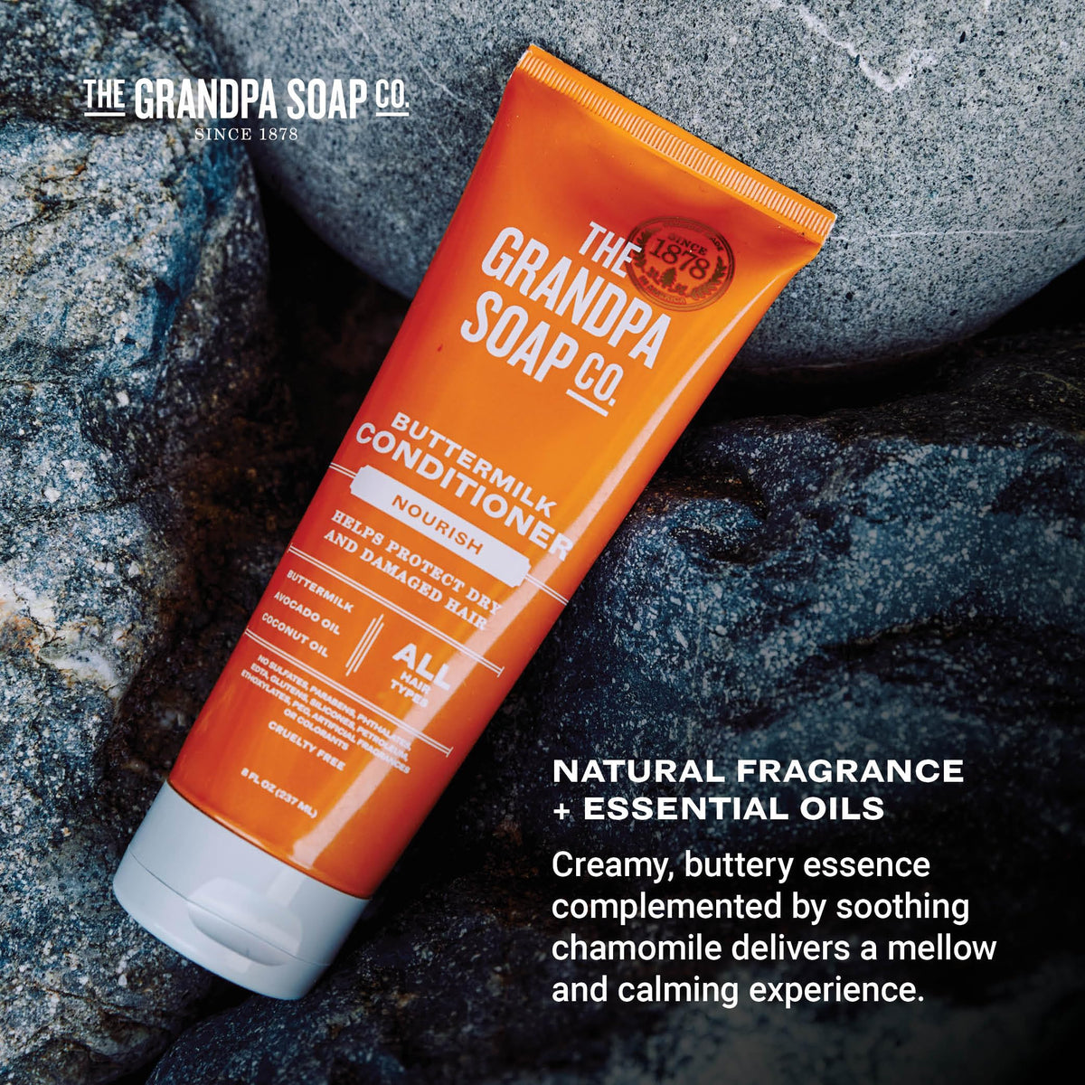 The Grandpa Soap Company Buttermilk Conditioner - Nourishing Formula to Help Strengthen and Hydrate Hair, With Coconut Oil & Silk Protein, Sulfates Beauty & Personal Care The Grandpa Soap Company