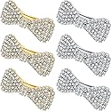 WILLBOND 6 Pcs Crystal Rhinestone Hair Clip Sparkly Bling Silver Gold Cute Bows Wedding Barrette for Women Mini Alligator Diamond Clip Bridal Hair Beauty & Personal Care WILLBOND