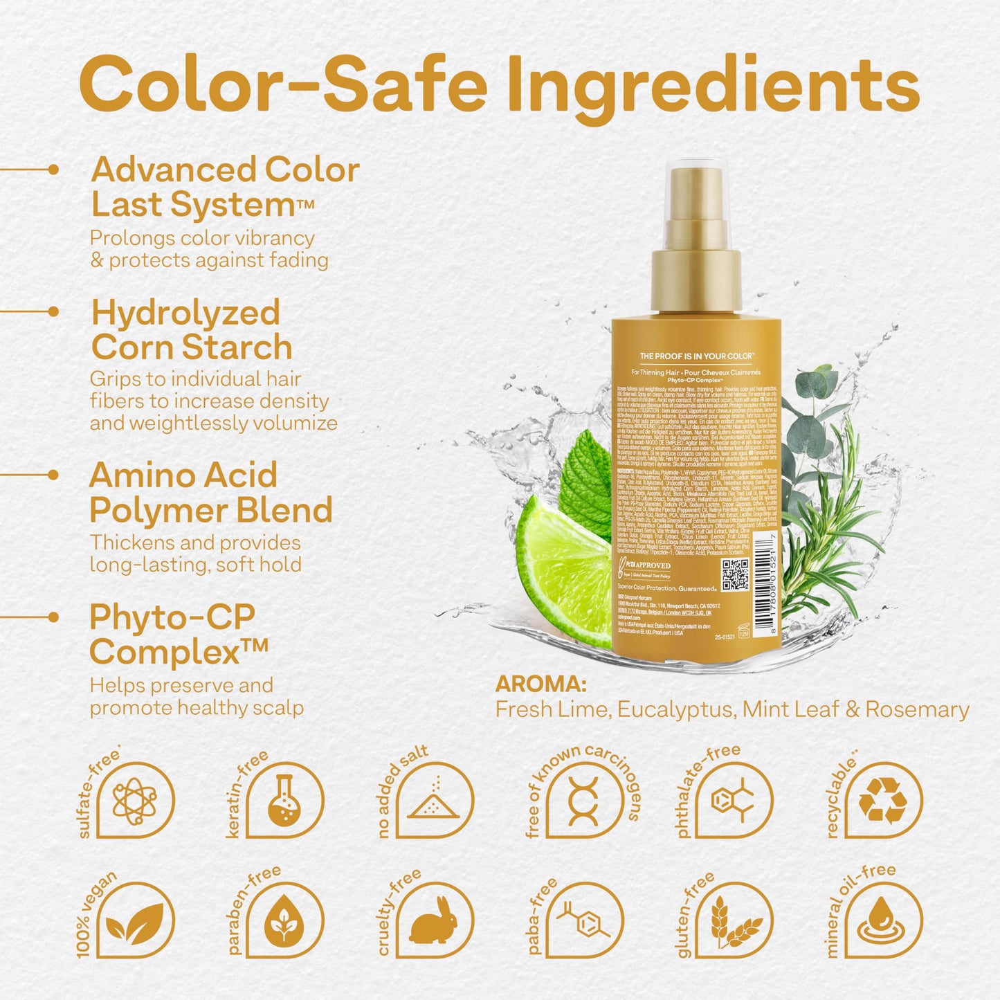 Colorproof Biorepair Thicken Blow Dry Spray 6.7 Fl. Oz. Volumizing Hair Prep Spray for Fine, Thinning Hair w/Fresh Lime, Eucalyptus, Mint Leaf Beauty & Personal Care ColorProof