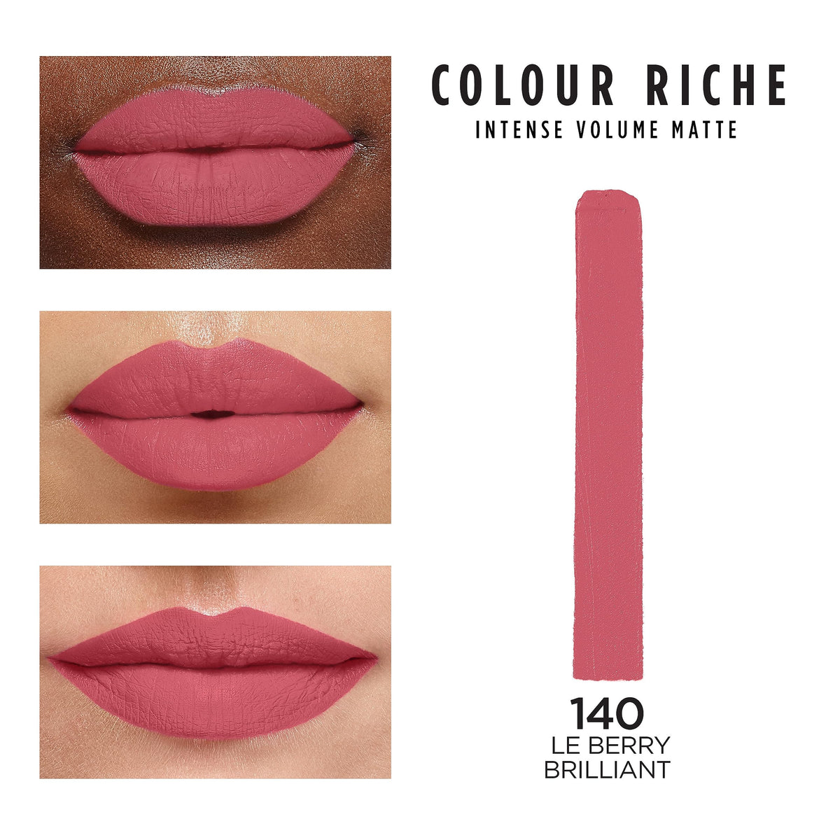 L'Oreal Paris Colour Riche Intense Volume Matte Lipstick, Lip Makeup Infused with Hyaluronic Acid for up to 16HR Wear, Le Berry Brilliant, 0.06 Oz Beauty & Personal Care L'Oreal Paris