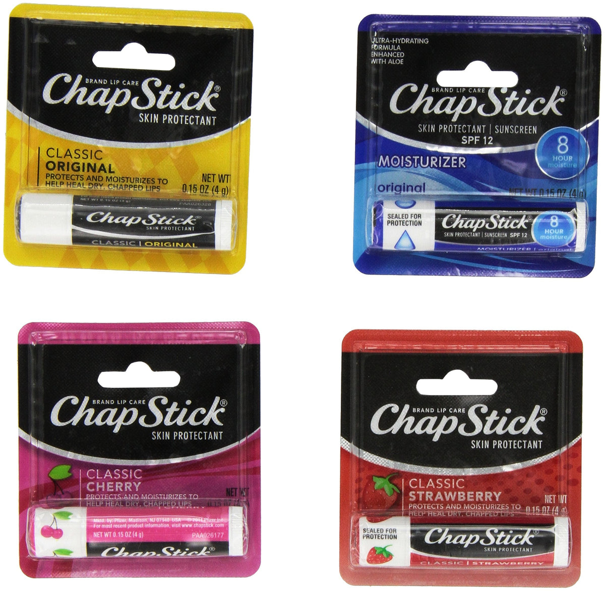 Chap Stick Lip Balm Variety Pack Assorted Flavors Original, Strawberry, Moisturizer, Cherry (Pack of 13) Beauty & Personal Care ChapStick
