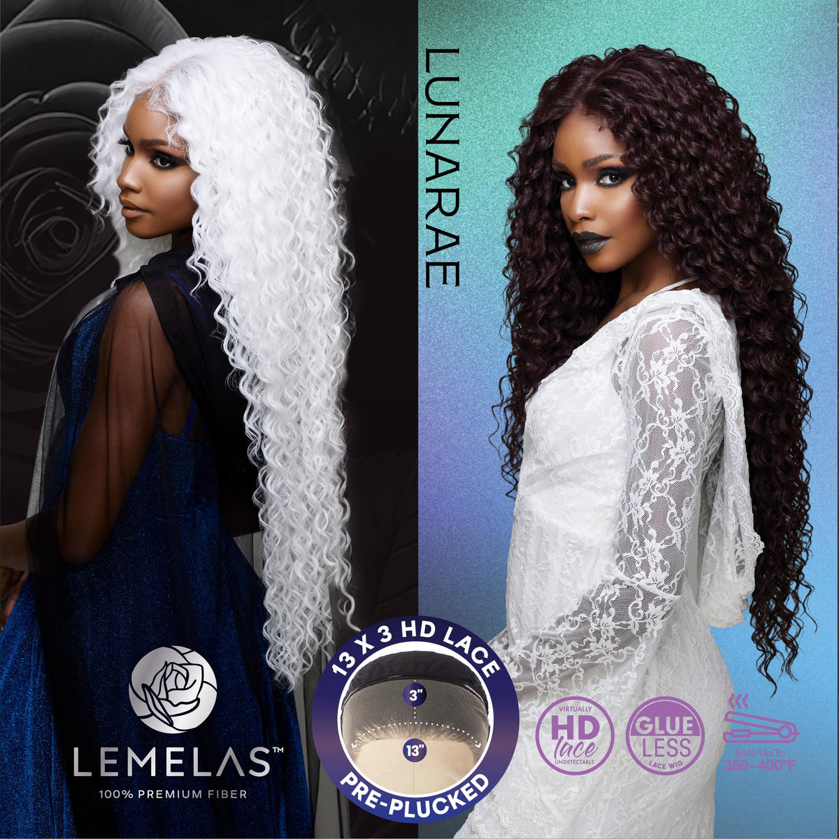 Sensationnel Lemelas LaceWig-Lunarae 13x3, SHADOWPLUM