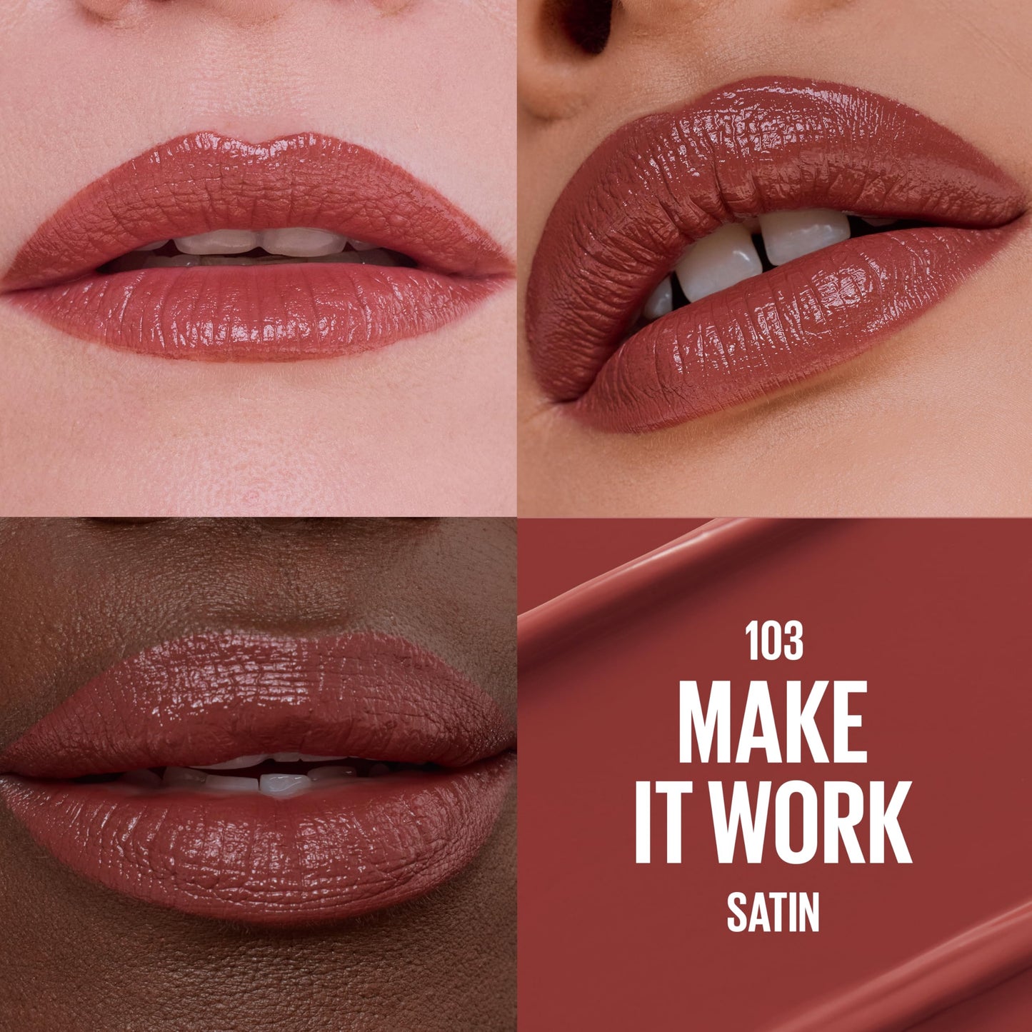 MAYBELLINE Serum Lipstick, Hydrating Lip Makeup with 8HRs of Lip Plumping Moisture with Hyaluronic Acid + Oil Blend, Make It Work (Midtone Rosey Mauve Beauty & Personal Care MAYBELLINE